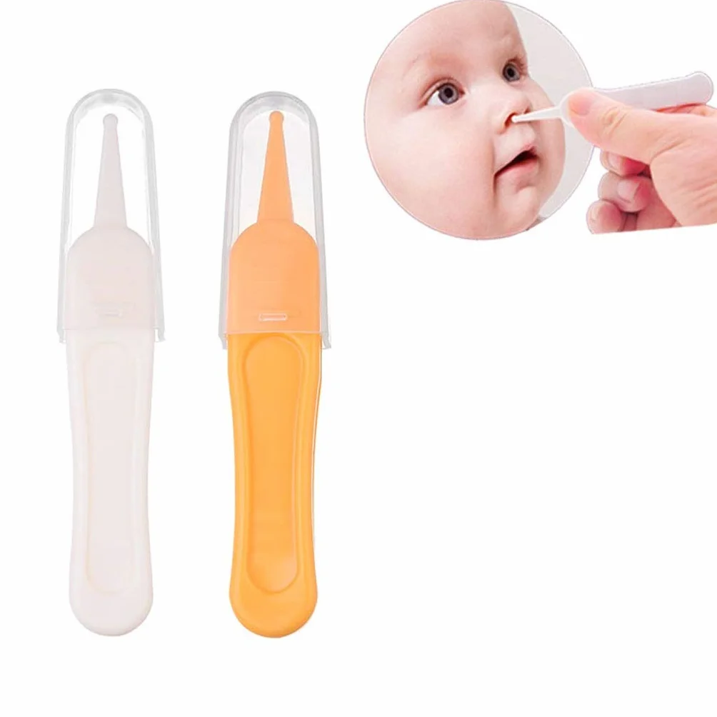 Lot de 2 pinces à épiler de nez bébé, pince sécurité tête ronde, outil nettoyage oreilles nouveau-né