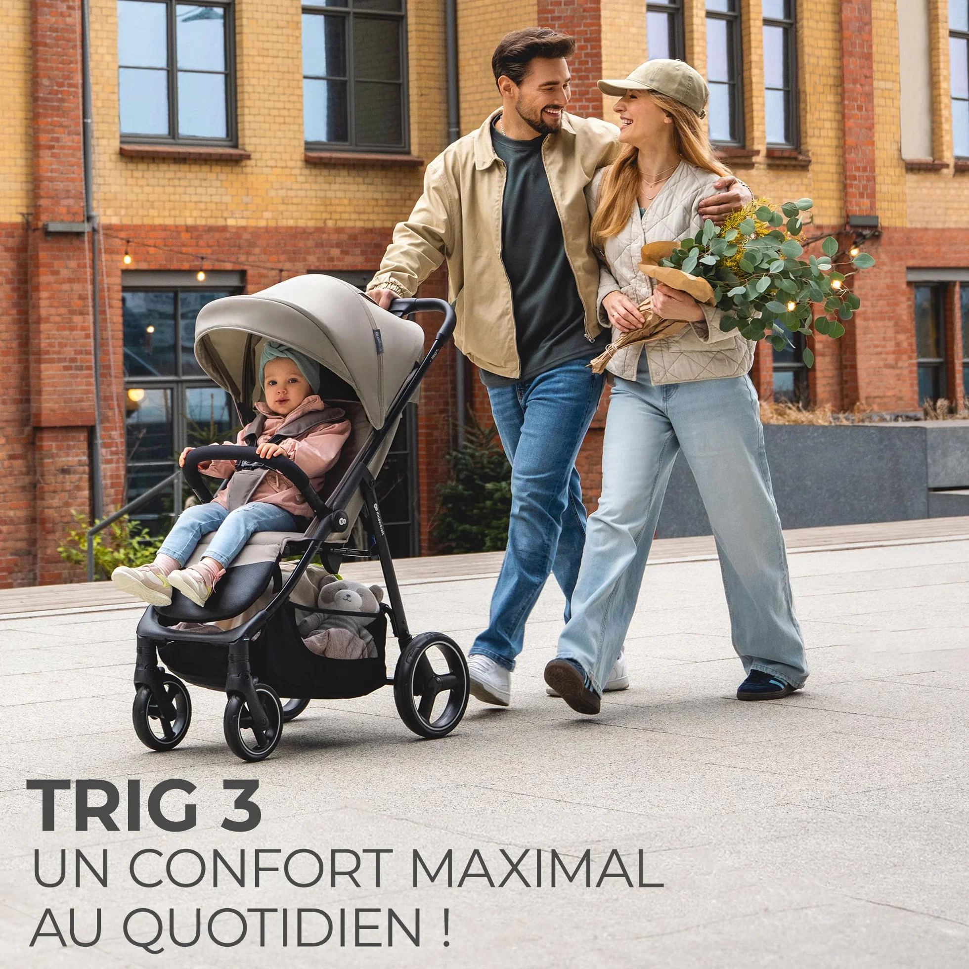 Kinderkraft TRIG 3 Poussette Canne Légère Pliable Noir