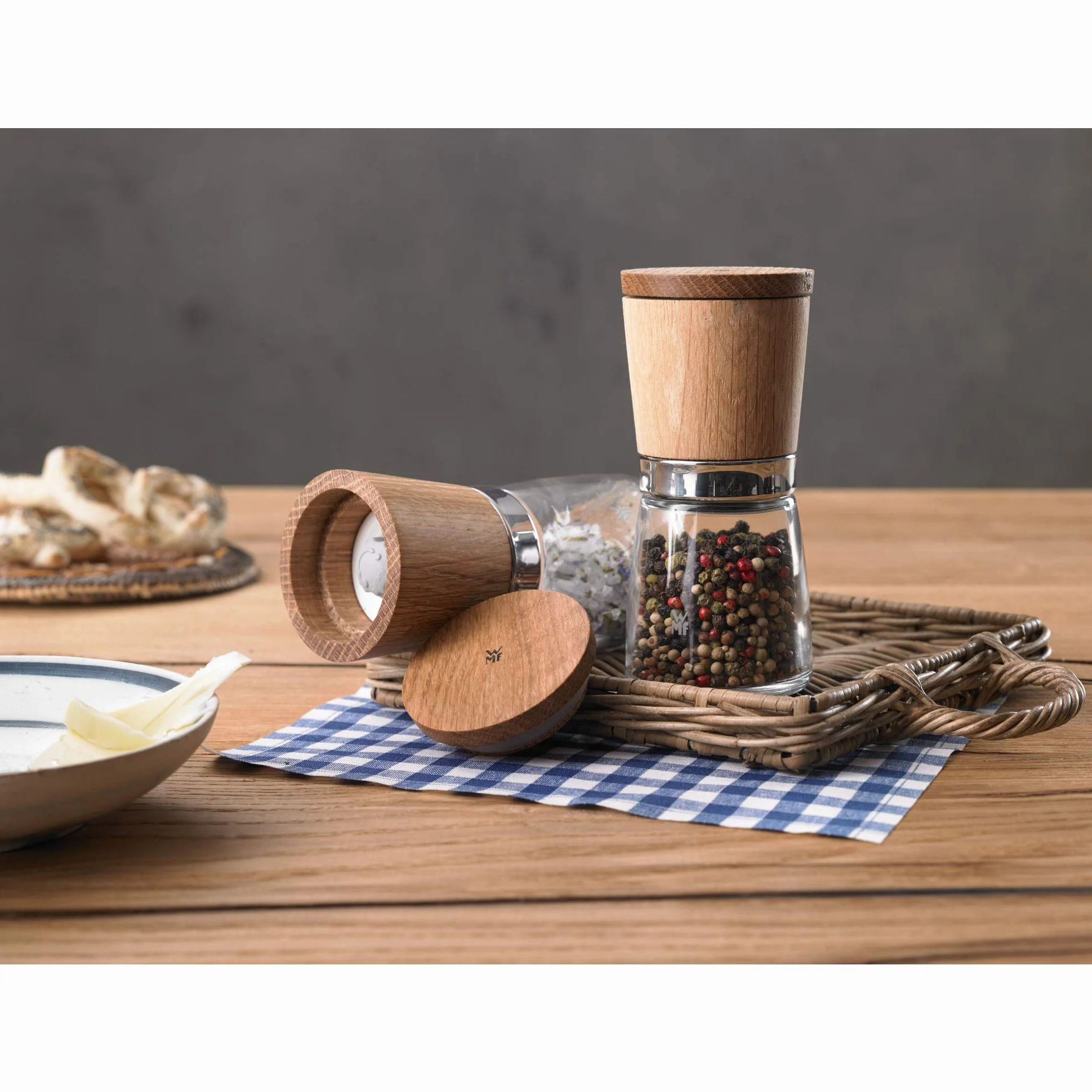 WMF Set de 2 Moulins à épices Verre 14 cm Marron