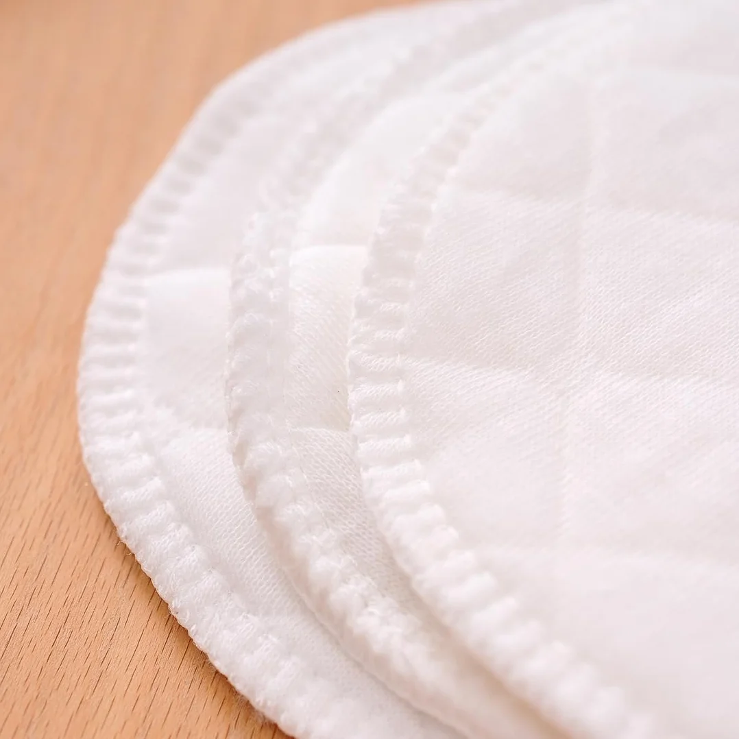 Coussinets d'allaitement en Fibres de Bambou Organique Lavables Réutilisables Hypoallergéniques Super Absorbants 10pcs avec Sac à linge et Sac de rangement
