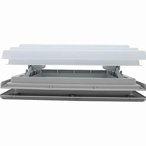 Lucernario MPK, 40 x 40 cm + store et moustiquaire, pour caravane, roulotte, bateau, gris