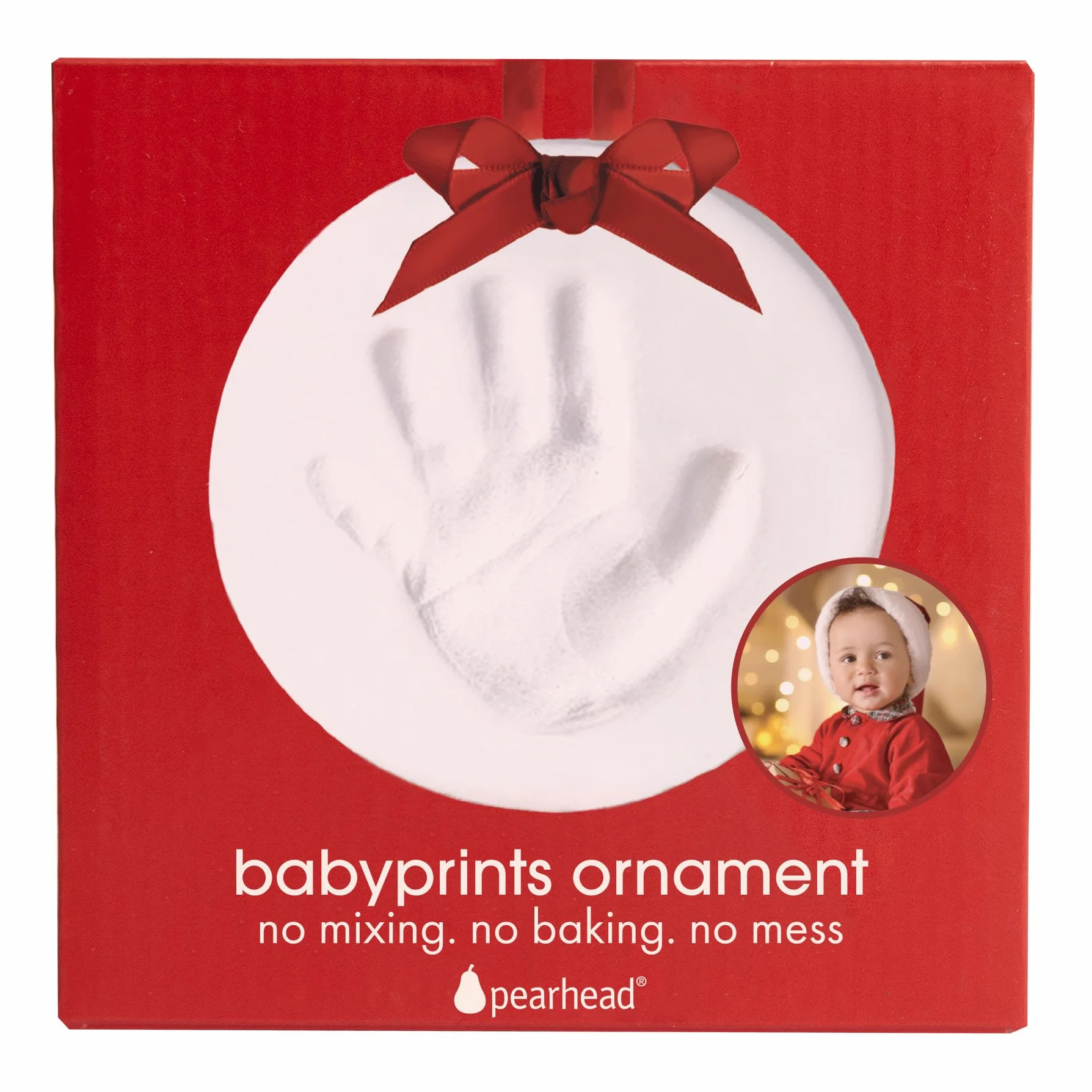 Pearhead Ornement Souvenir Empreinte Main/Pied, Blanc
