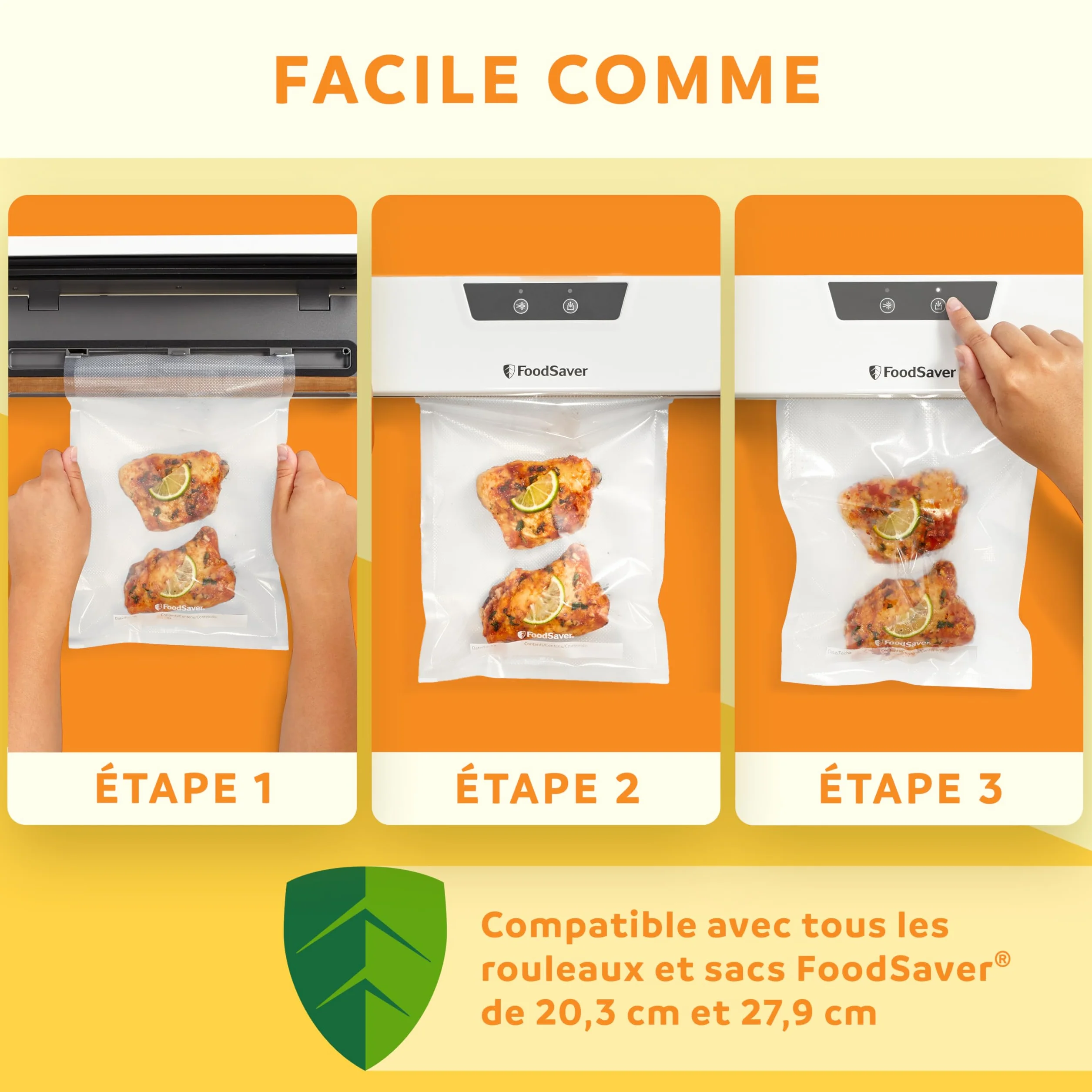 FoodSaver Appareil de mise sous vide avec design compact VS0290X 5 sacs
