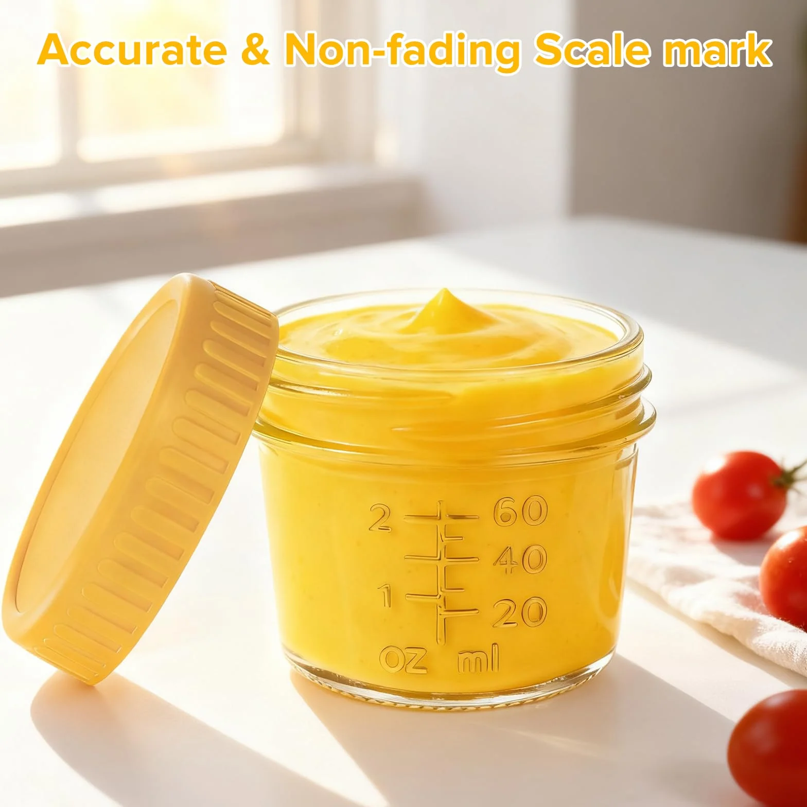 8 Récipients à Vinaigrette en Verre 120ml avec Couvercles Silicone Anti-Fuite, Boîtes Conservation Alimentaire Portable