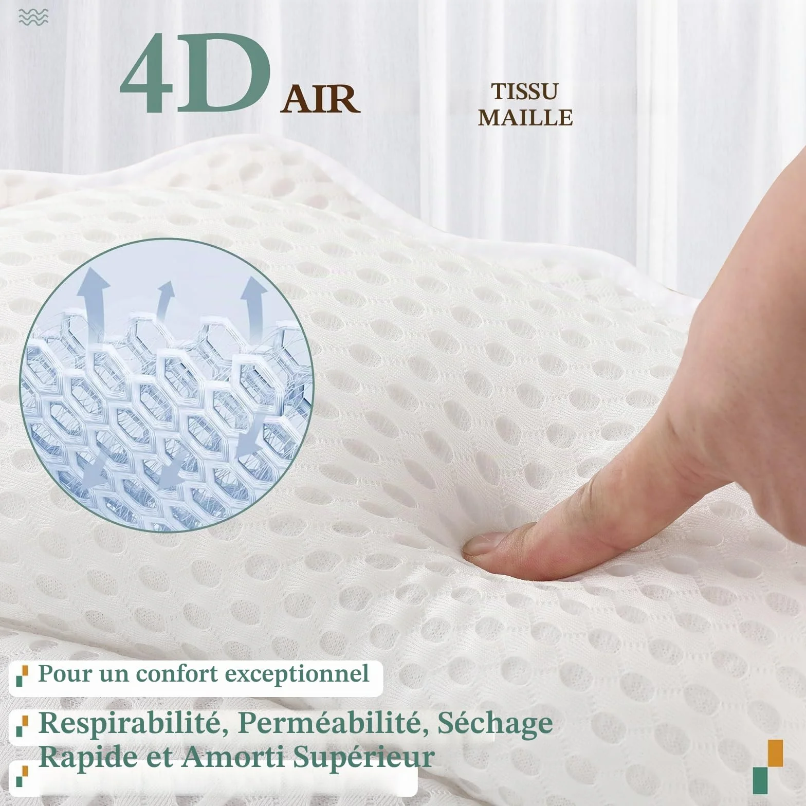 Oreiller de Bain Ergonomique 4D avec Ventouses Puissantes pour Baignoire et Spa