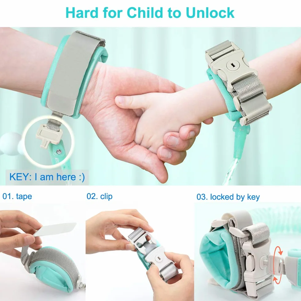 Rênes de sécurité bébé Anti perdu poignet Ceinture Laisse Harnais enfant Souple Voyage