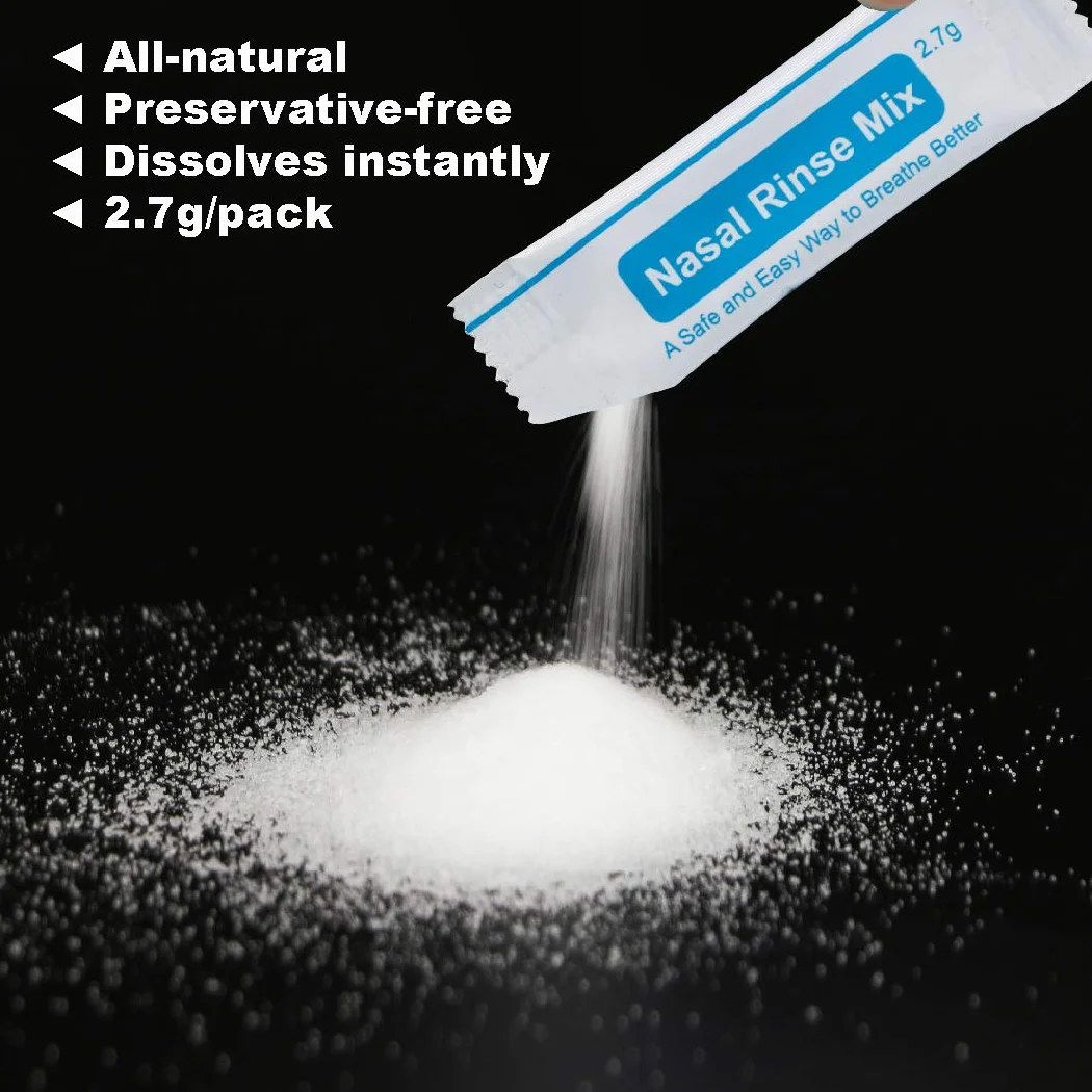 Lot de 160 sachets de sel Neti, rinçage nasal, irrigation sinus