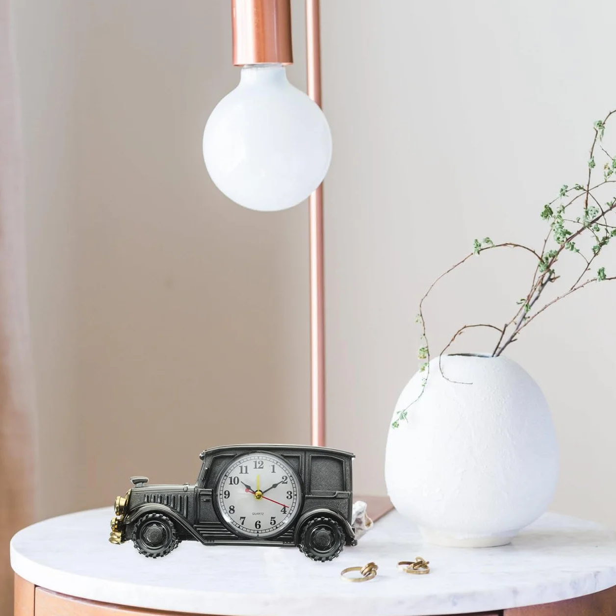 ULTECHNOVO Lot de 2 Réveils Vintage Moto et Voiture de Course Horloge Analogique à Quartz Rétro