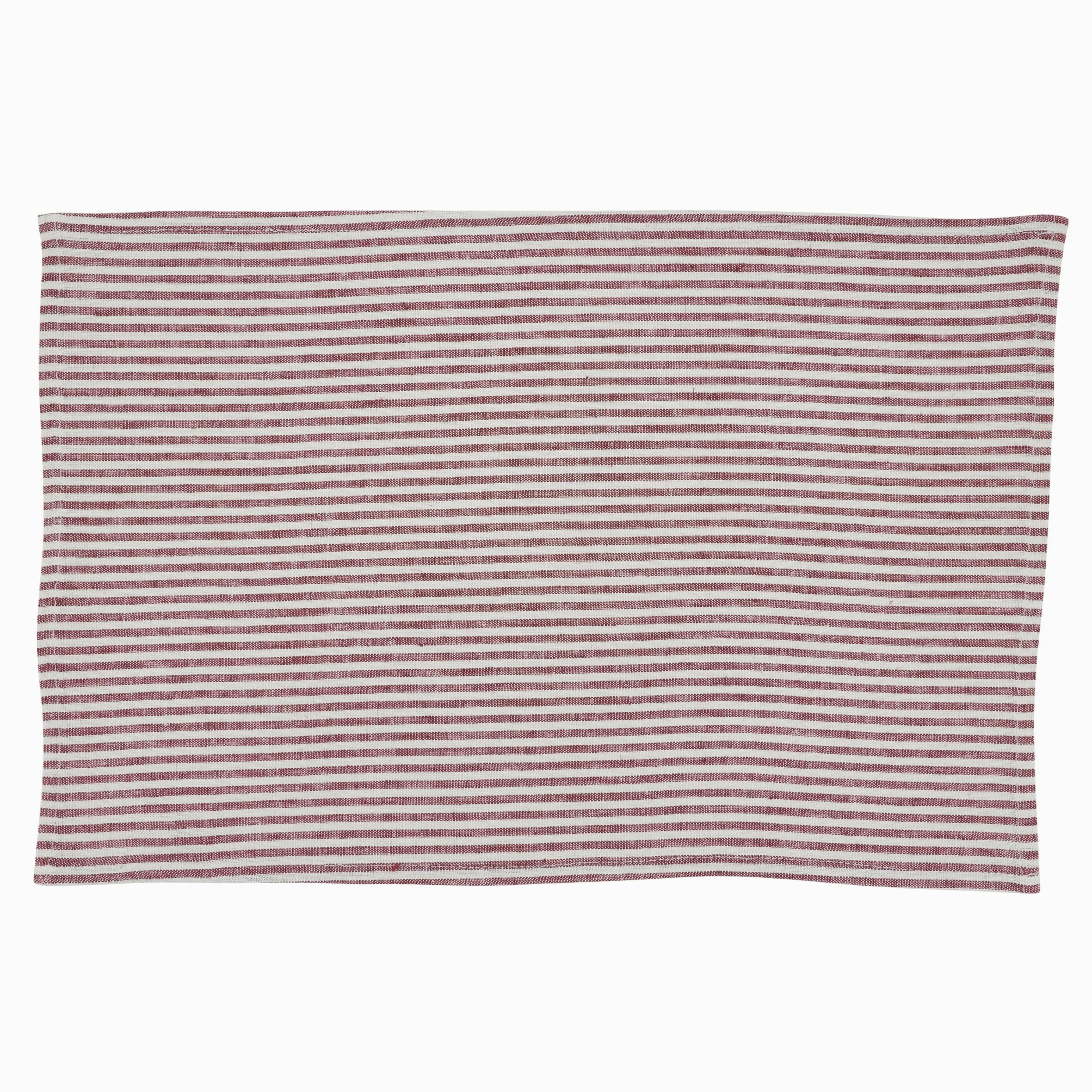 SARO Lifestyle Lot de 4 Sets de Table Classiques à Rayures en Lin mélangé – Sets de Table de Ferme pour Salle à Manger Quotidienne, Tables de Cuisine et Divertissement décontracté, 35,6 x 50,8 cm