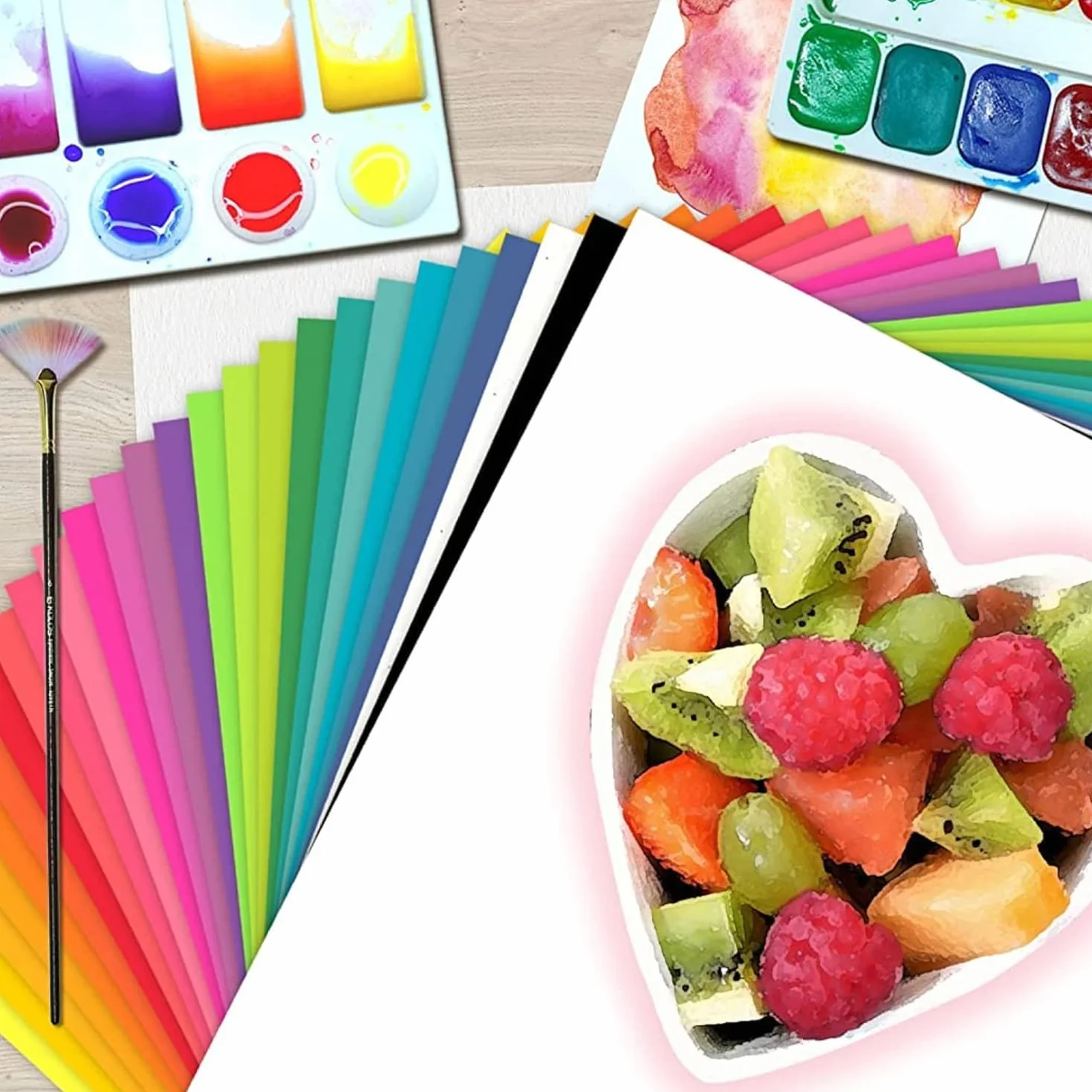 Papier Cartonné A4 Coloré 180g/m² 210 x 297 mm 100 Feuilles Cartonnées