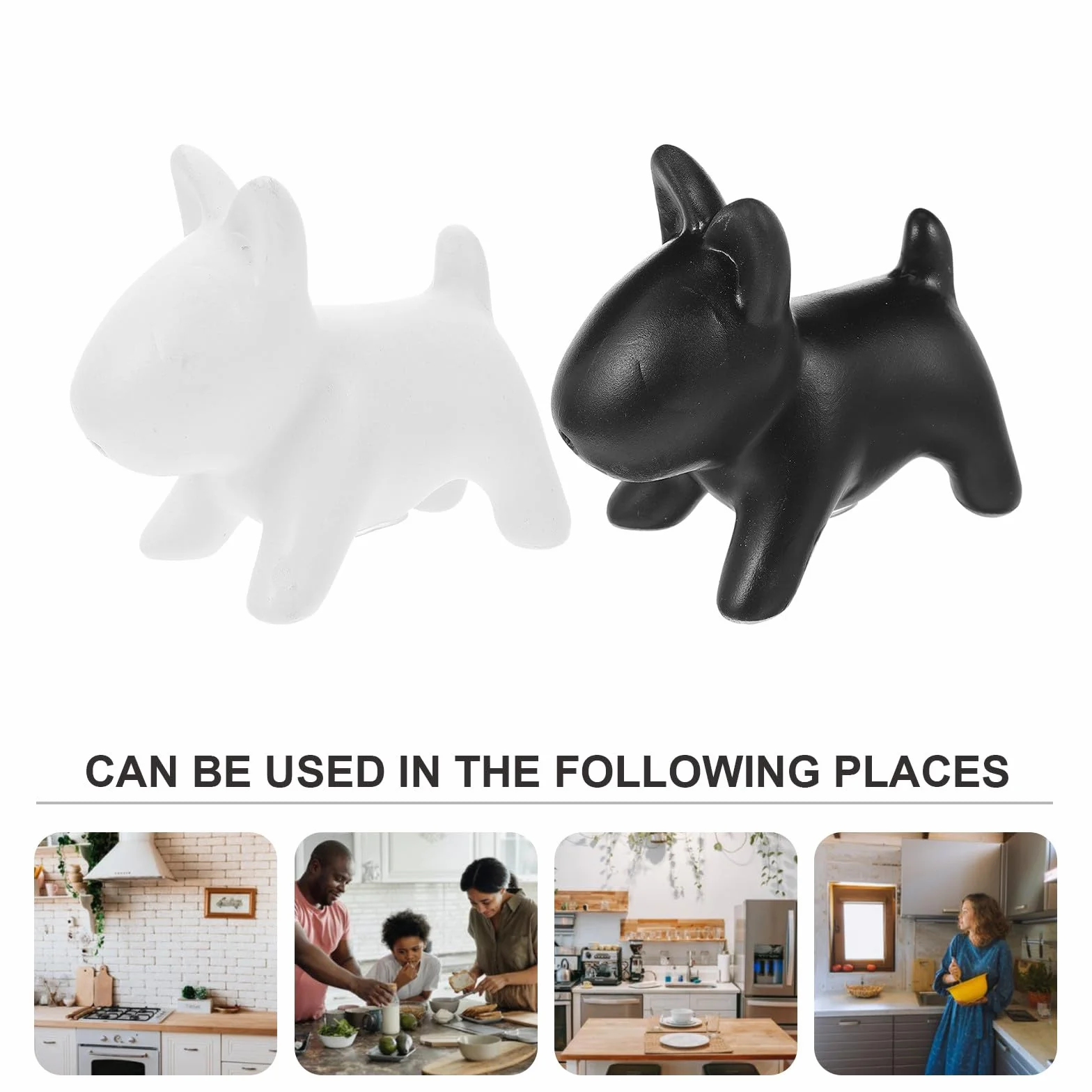 Lot de 2 Pots D'assaisonnement en Céramique Forme Chien Noir et Blanc, Salières et Poivrières Décoratives