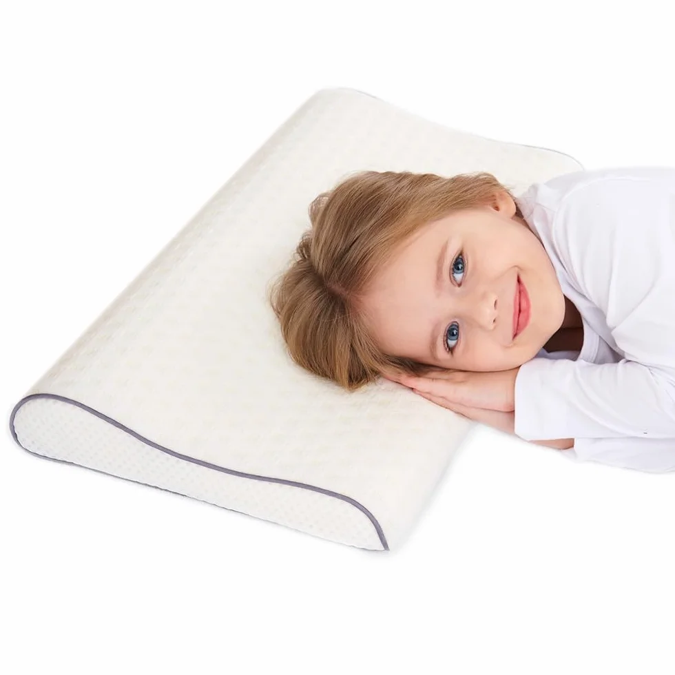 Coussin ergonomique enfant 50 x 31 cm mousse à mémoire de forme Oeko-TEX hypoallergénique 2 hauteurs 4-6 cm