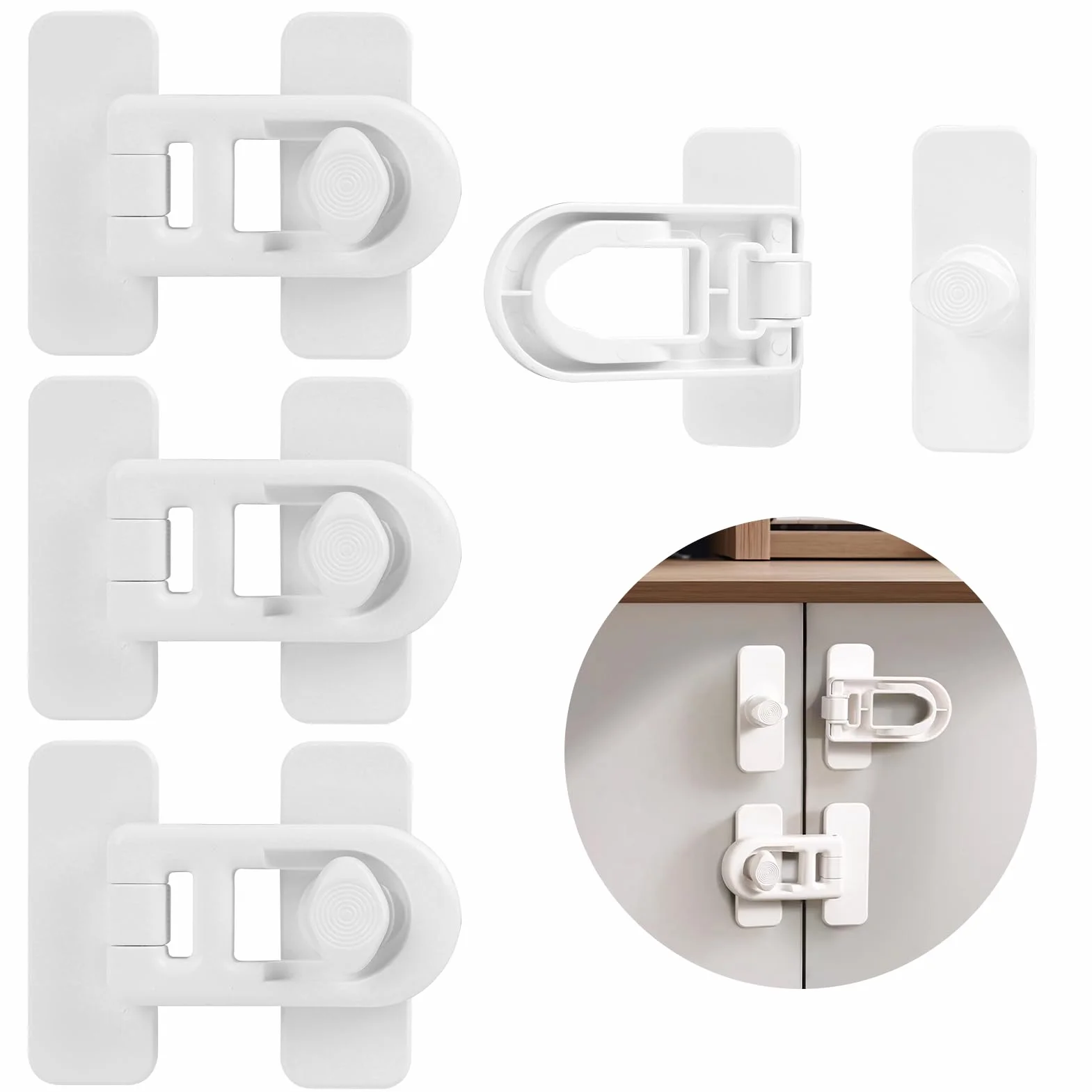 Serrure de porte de réfrigérateur sécurité enfant Blanc, Cadenas Frigo Bébé sans Perçage