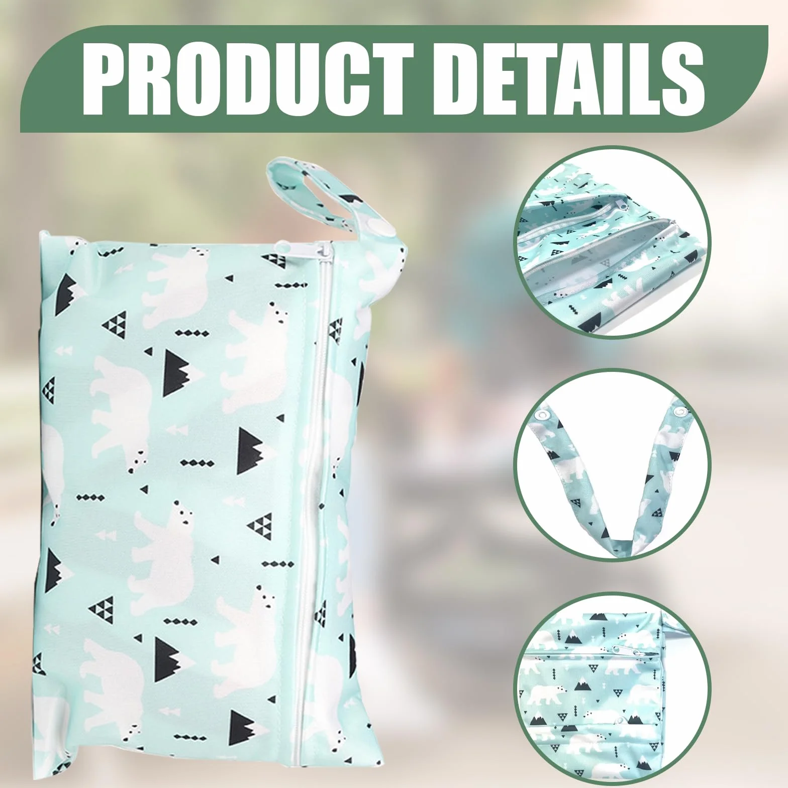 Sac à Couches Lavables 2 Pièces Wetbag Étanche pour Crèche