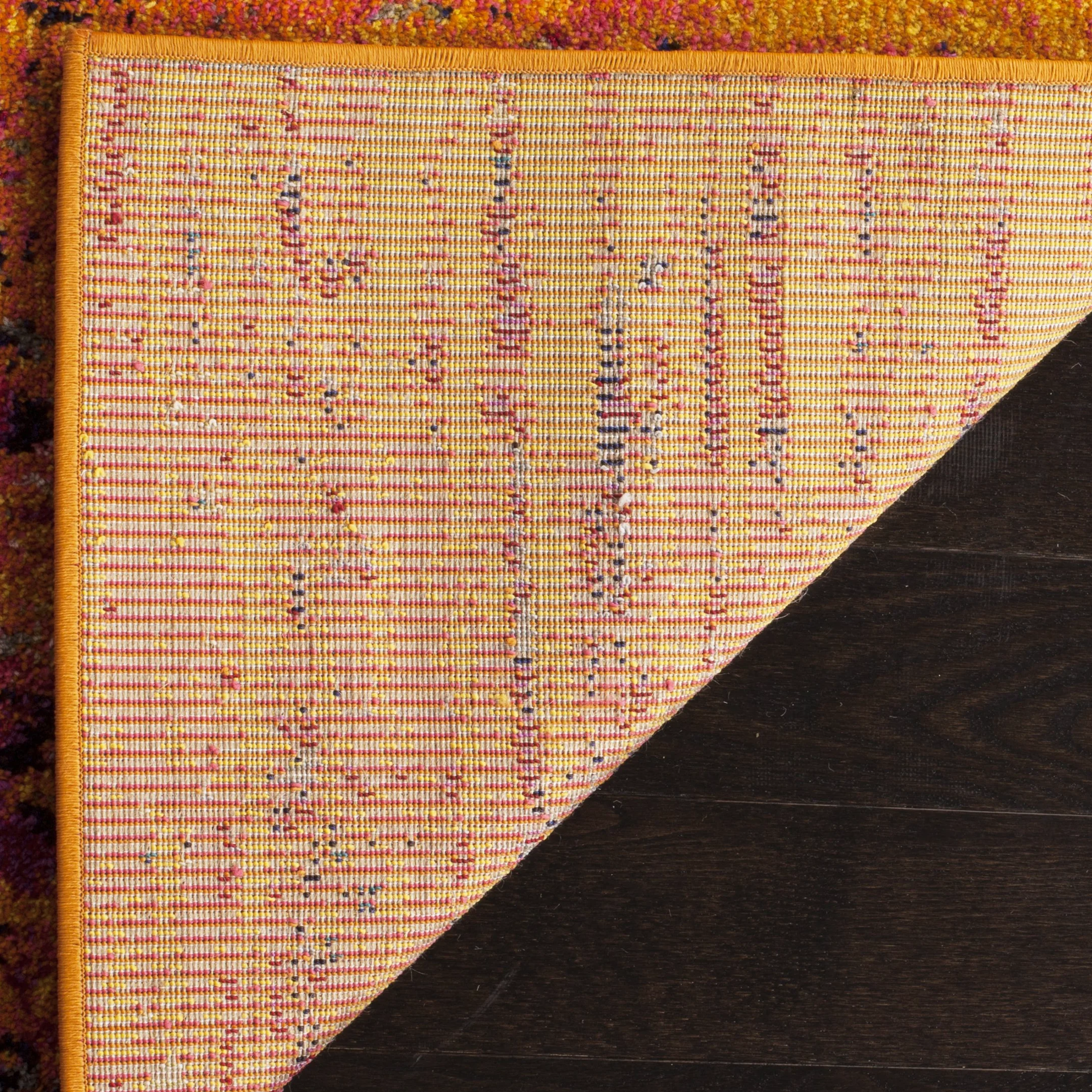 SAFAVIEH Tapis Boho Pour Salon, Salle à manger, Chambre à coucher - Monaco Collection, Tapis à poil court, Orange et Multi, 122 X 170 cm