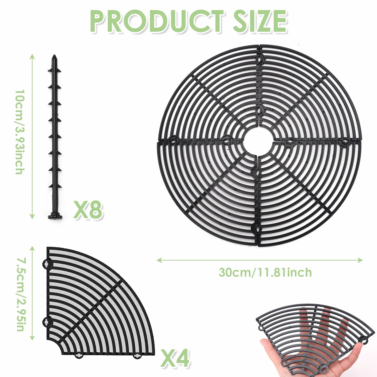 Grilles de Protection de Pots de Plantes 30 cm Couvercle pour Pot de Fleurs Découpable Contre Animaux