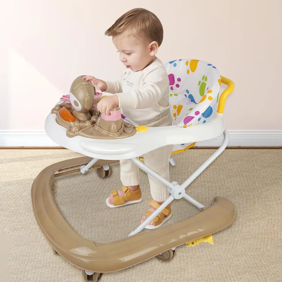 Trotteur Bébé Compact Chats de l’Espace avec Siège à Rebond, Lumières, Musique, Jouets Interactifs, jusqu'à 20 kg, 6 Mois+
