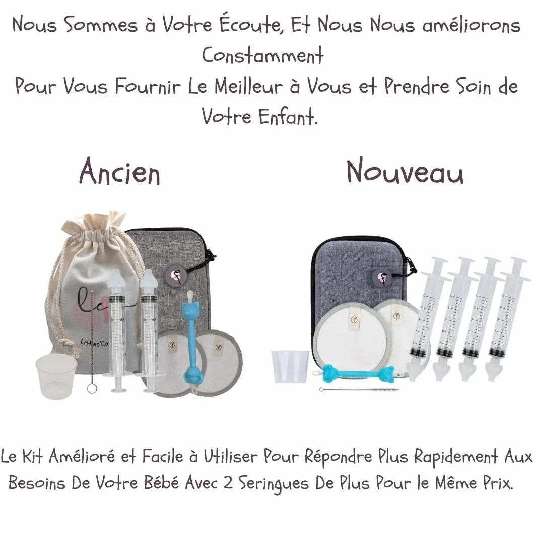 Seringue nasale bébé – Lavage nez avec embout silicone – Pipette nez bébé – 4 x 10 ml – Mouche-bébé manuel – Trousse de soin naissance
