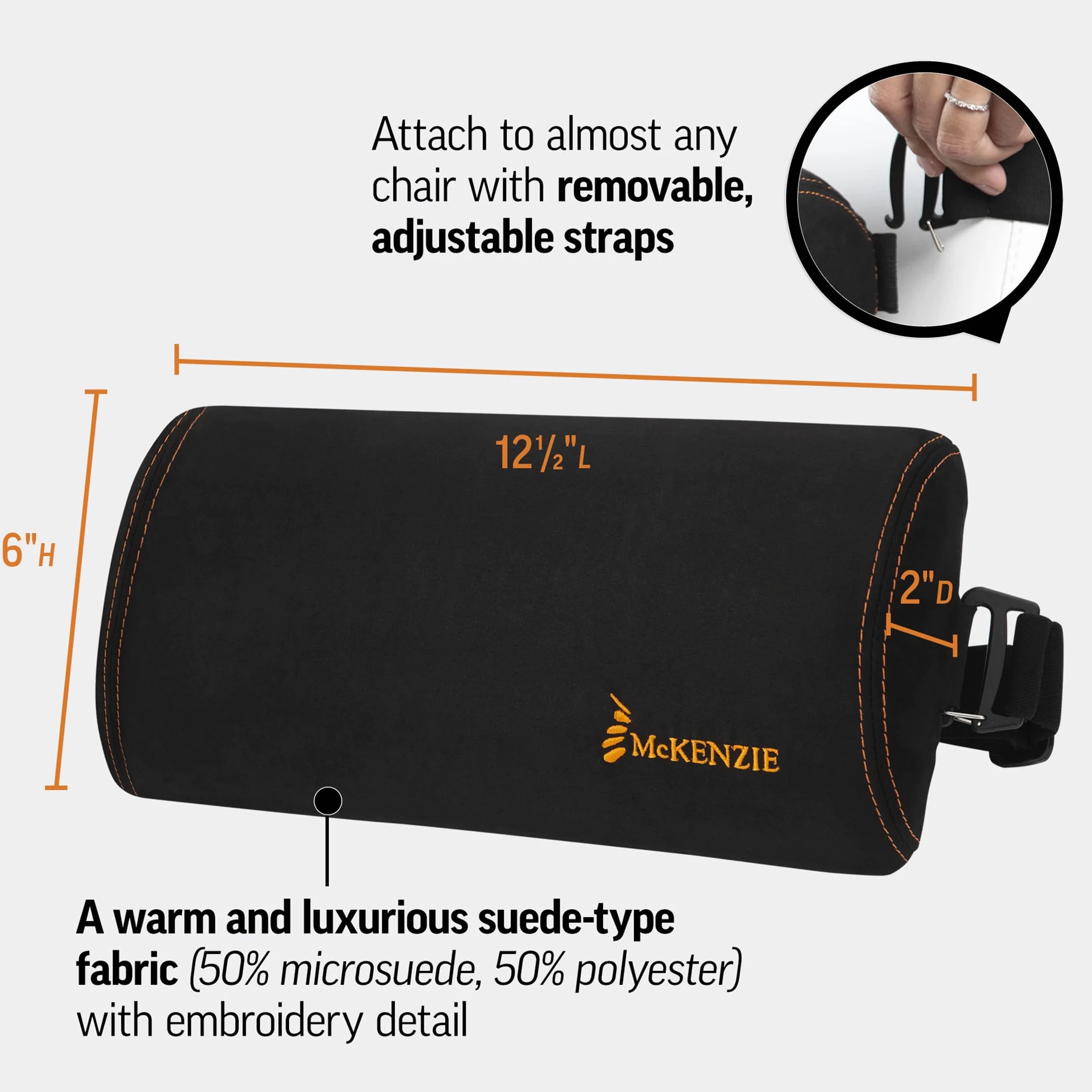 OPTP McKenzie Signature Slimline Support Lombaire pour chaises de Bureau et sièges de Voiture