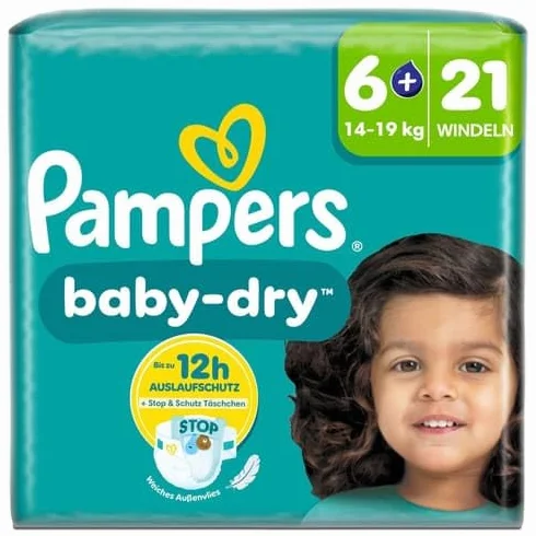 Pampers Baby-Dry Lot de 21 couches Taille 6+ 14-19 kg
