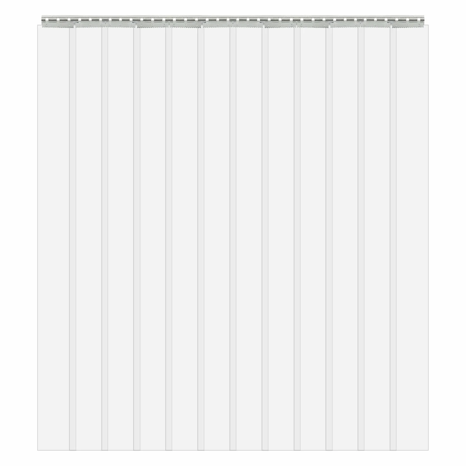MINRS Lot de 12 rideaux à lamelles en PVC - Transparent - 180 x 210 cm - Rideau industriel - Pour entrepôts, usines, supermarchés