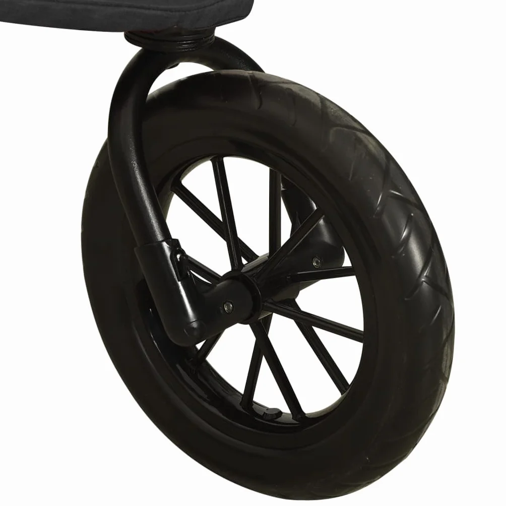Poussette 3 Roues Tout Terrain de Jogging Pliable pour Bébé - Anthracite Acier