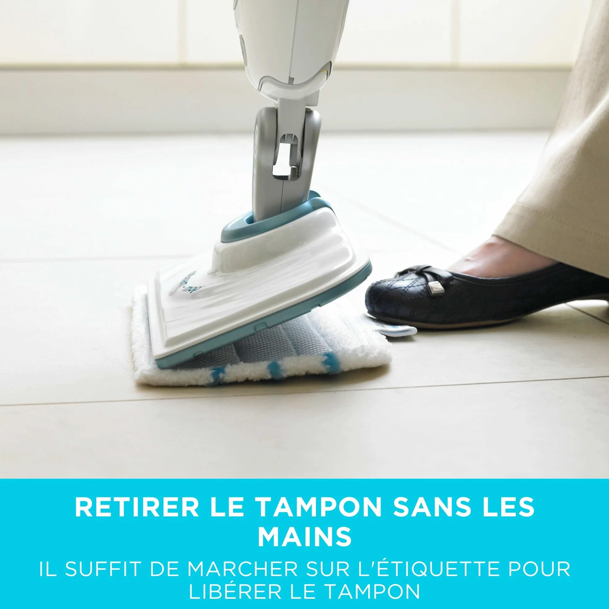 BLACK+DECKER Tampon de Remplacement pour Balai Vapeur AutoSelect FSMP20-XJ, Paquet de 2, Technologie Easy-Glide