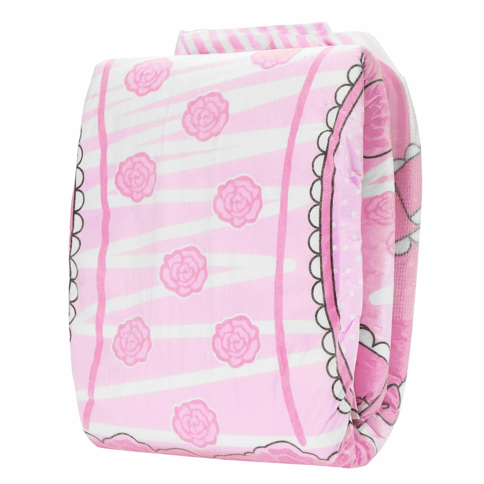 LittleForBig Couche Adulte Imprimée 5500-5800 ml Fermeture Auto-Agrippante Réglable Tissu 10 Pièces Petit Beauty (XL)