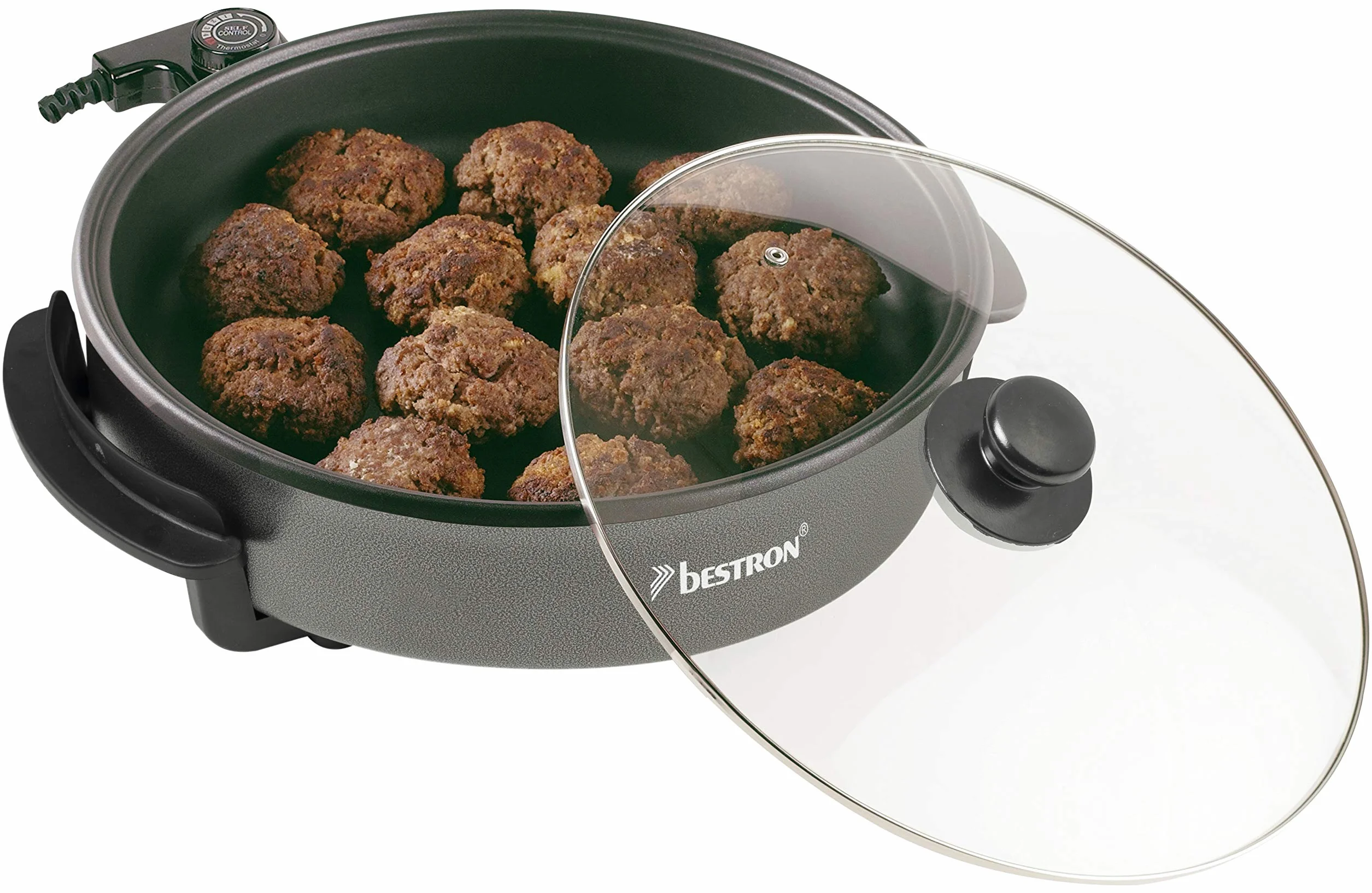 Bestron Poêle électrique de fête XL Ø32cm 1500 watts antiadhésif AHP1500Z Noir