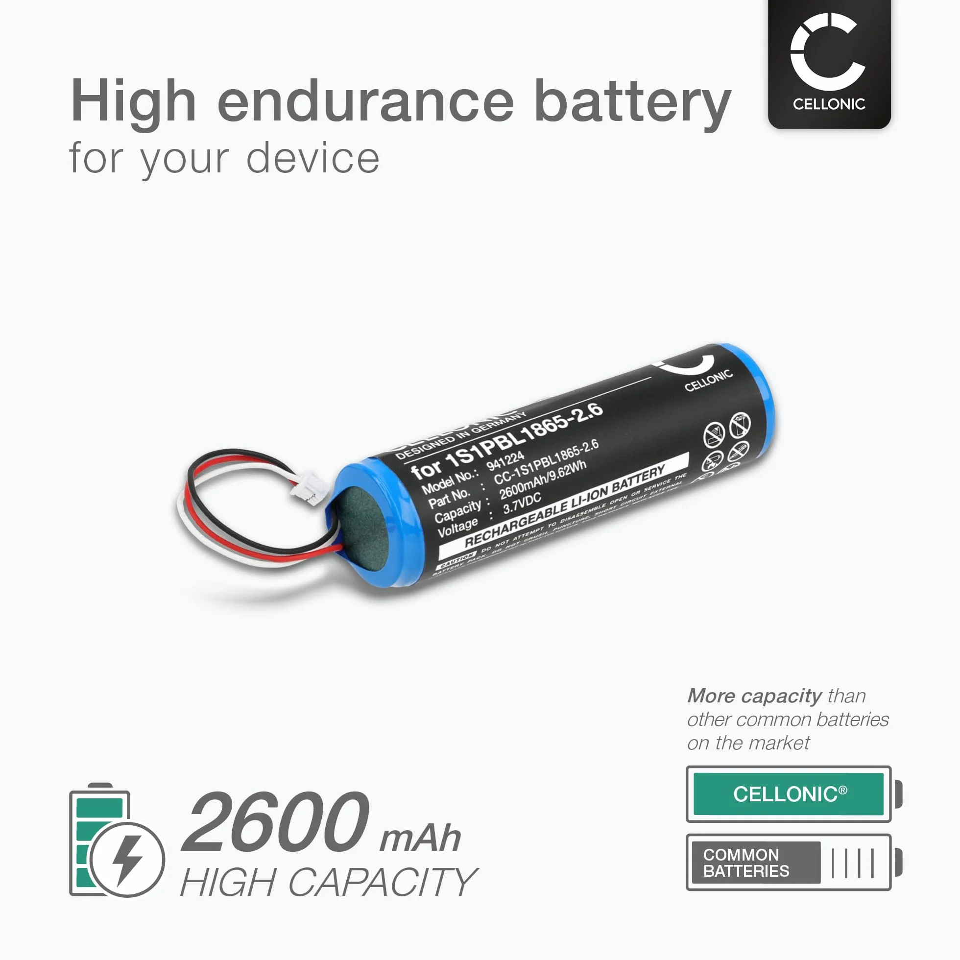 CELLONIC Batterie Babyphone Compatible Philips Avent SCD843 SCD630 SCD620 2600mAh 3.7V