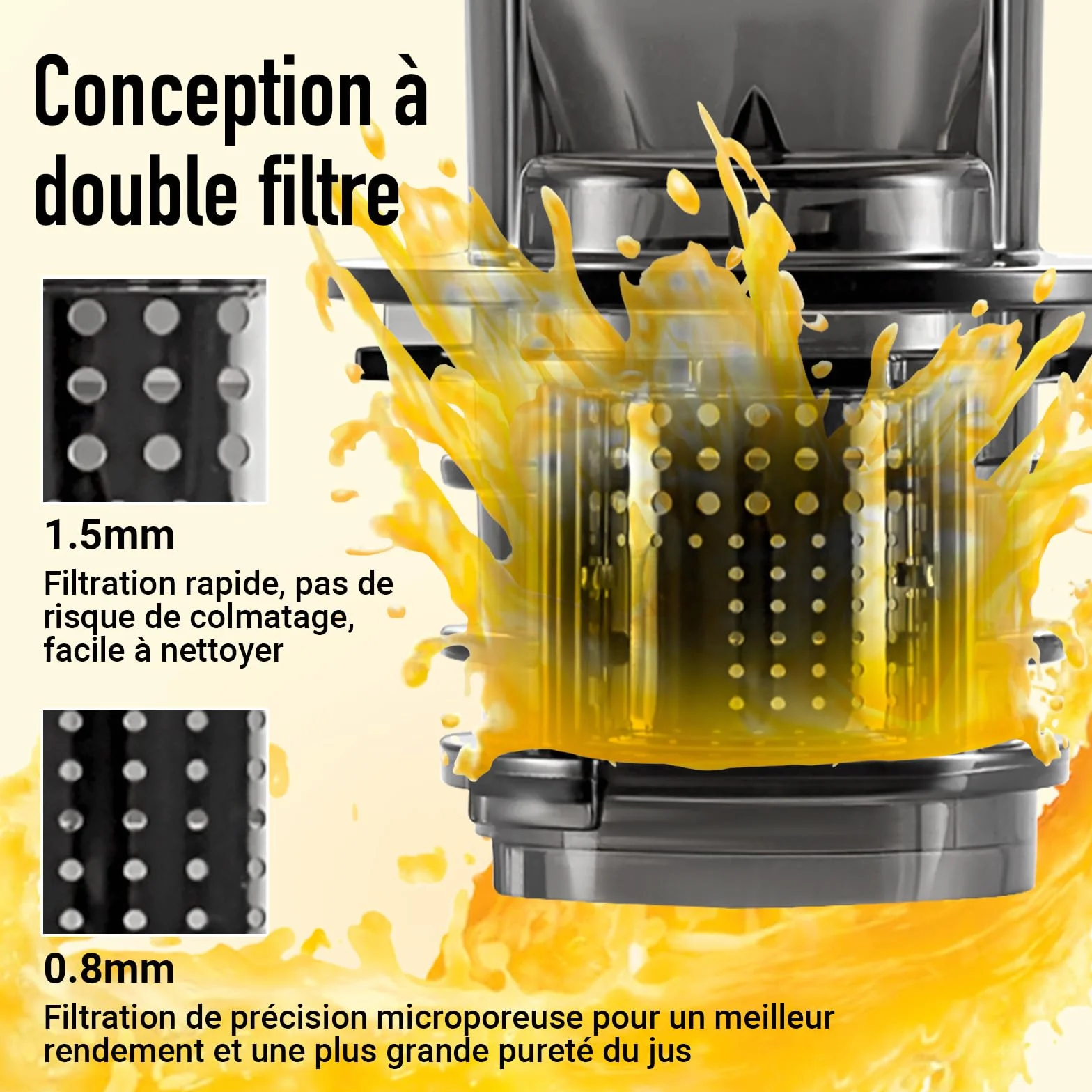 Ventray Extracteur de Jus Slow Juicer 60 Tours Presse à Froid Sans BPA Vert