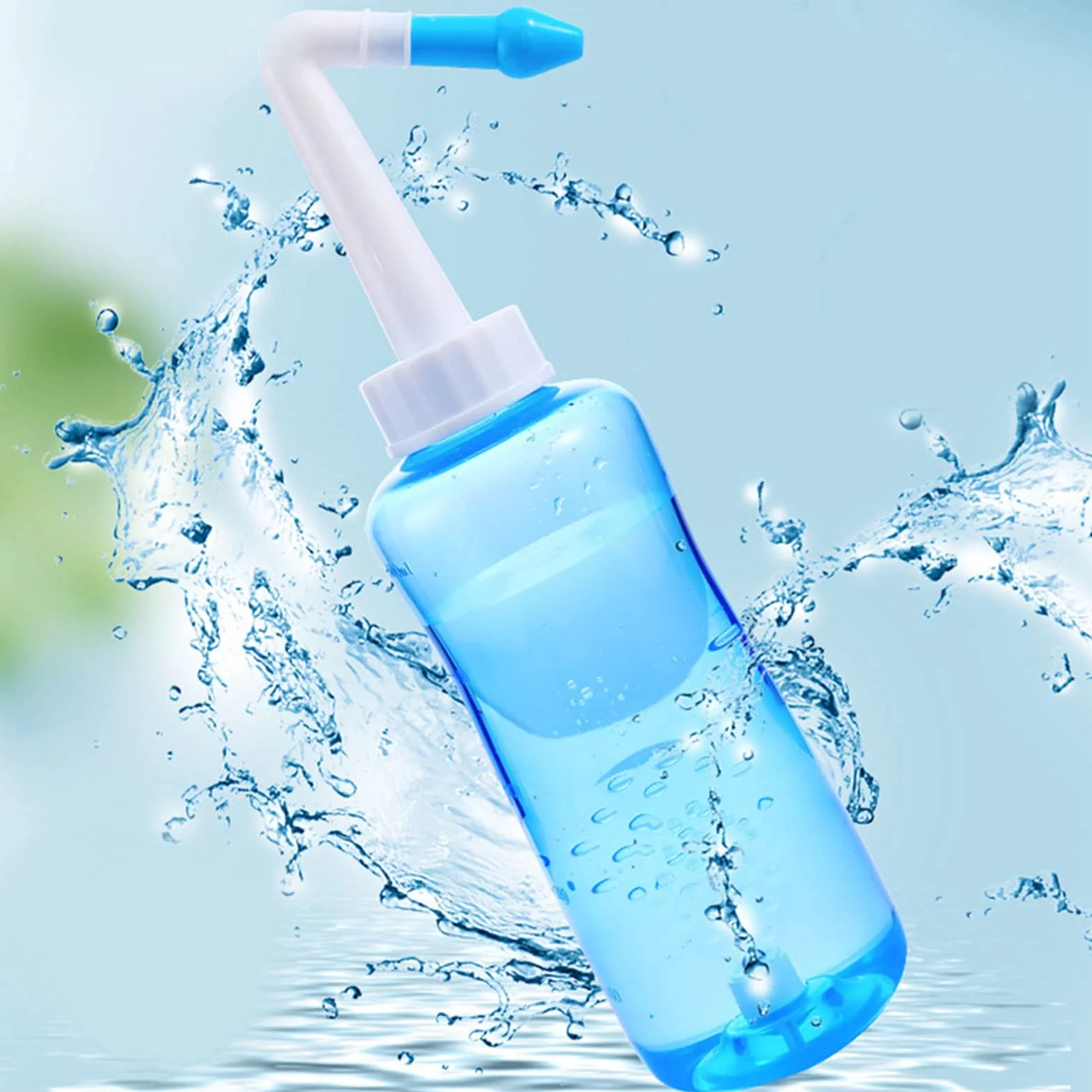 Kit de Rinçage Nasal Neti Pot 300 ml Qualité Alimentaire pour Enfants Adultes