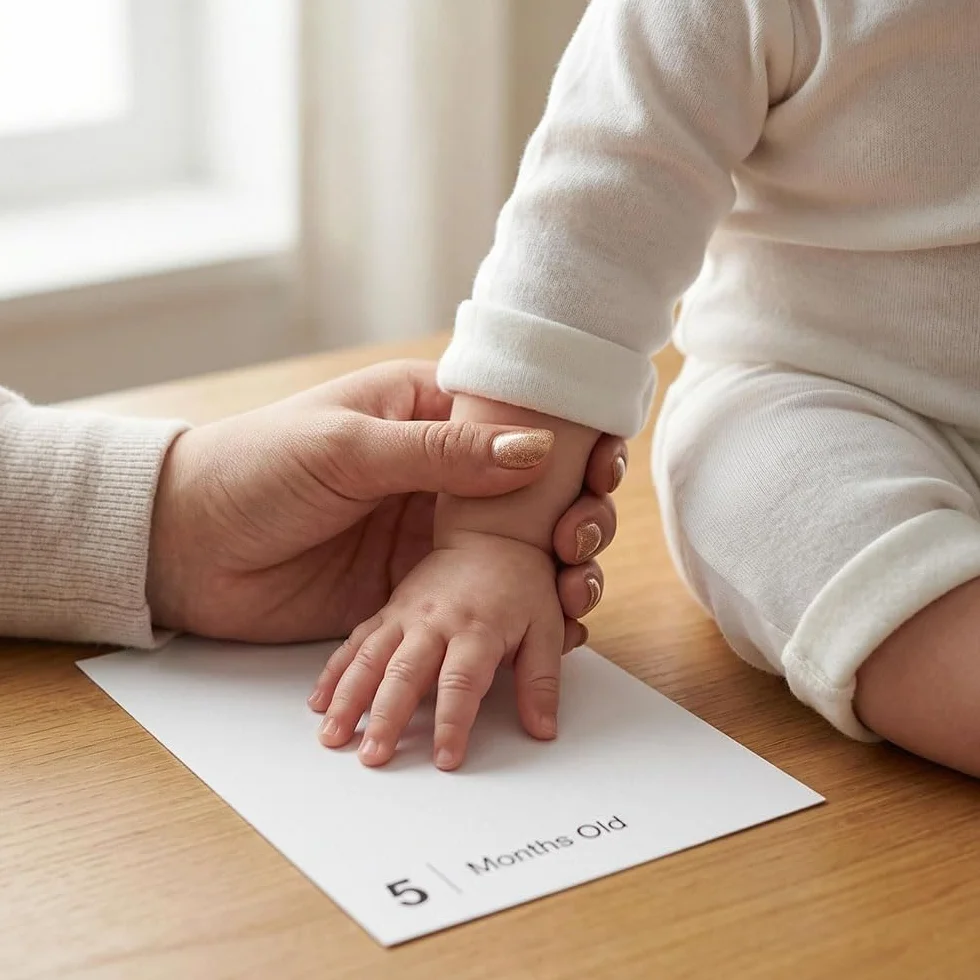 Kit Empreinte Bébé Sans Encre 14 cartes Milestone 1-12 mois