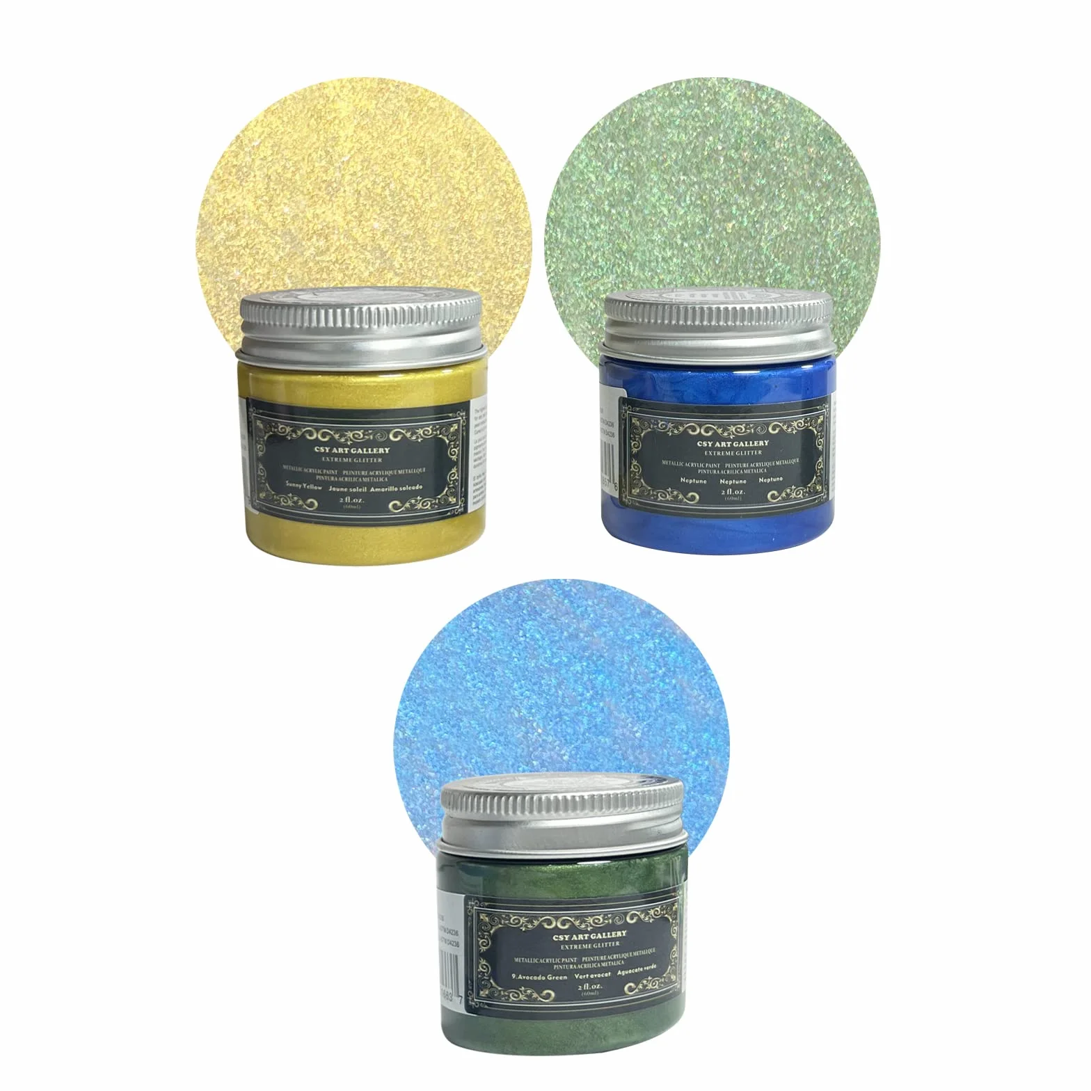 Peinture acrylique métallique nacrée Century Méditerranéen haute paillettes non toxique pour artistes