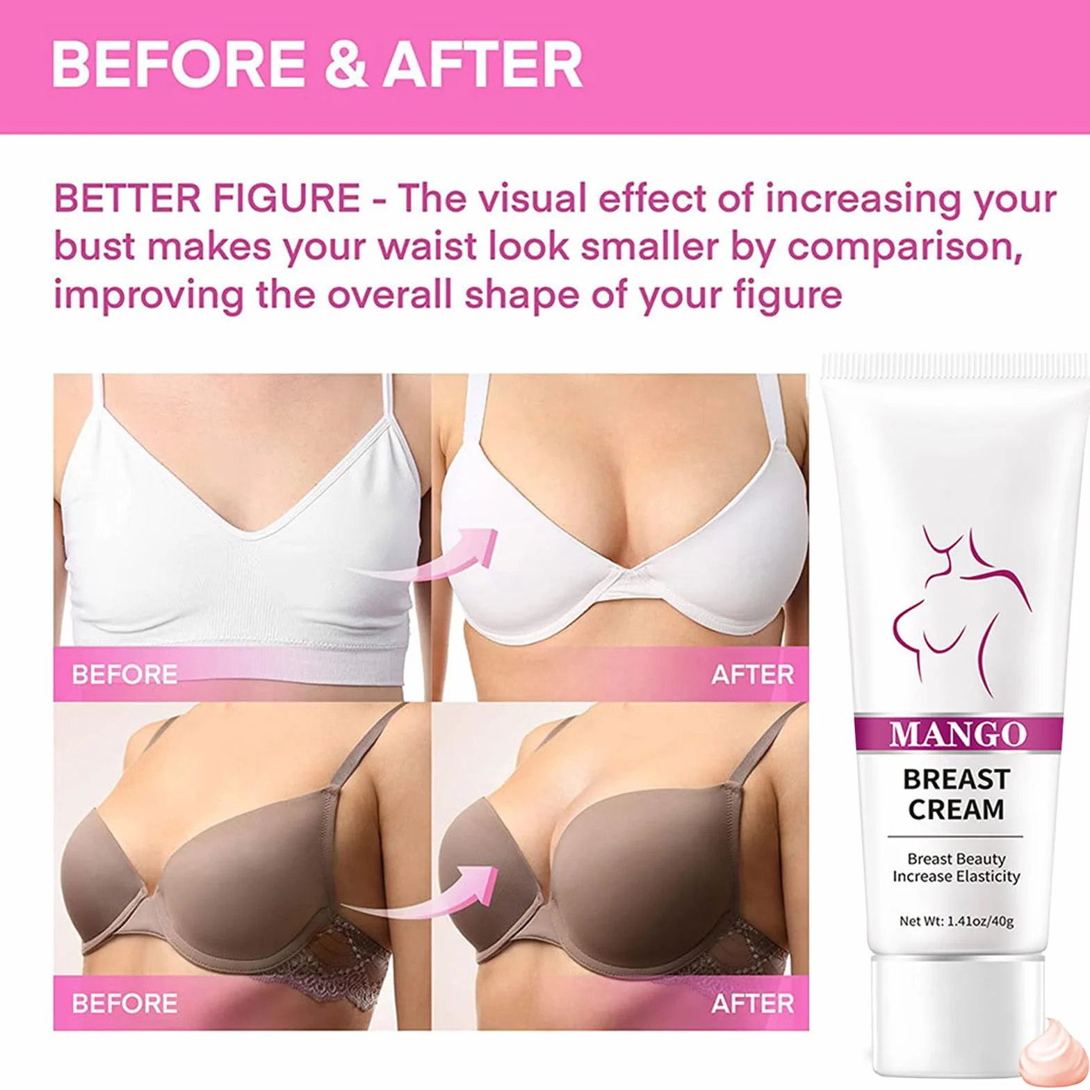 Crème d'amélioration de la Poitrine 40g Augmentante Hydratante Raffermissante Lifting Massage
