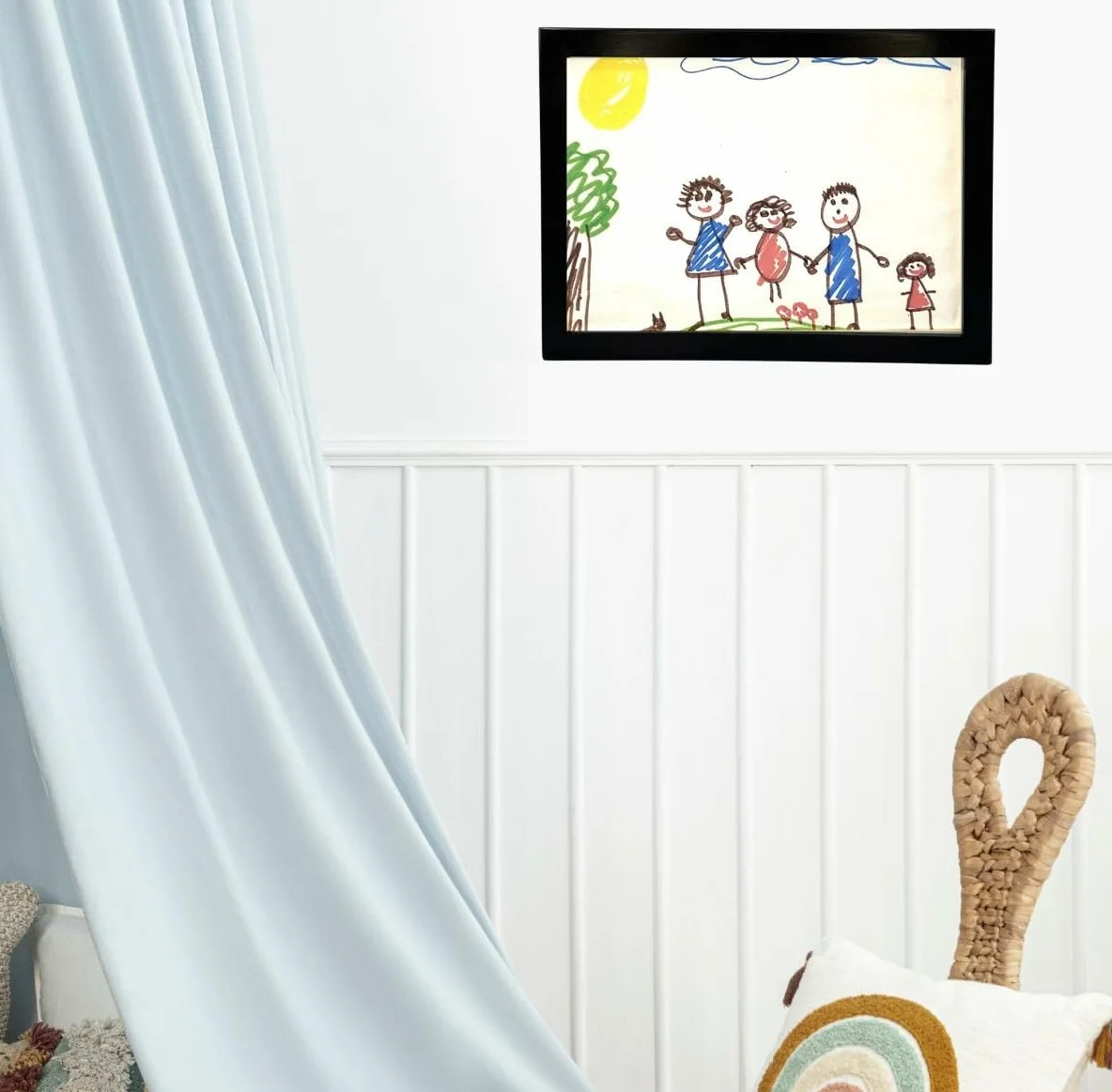 Cadre artistique pour enfants interchangeable A4 sans verre - Noir