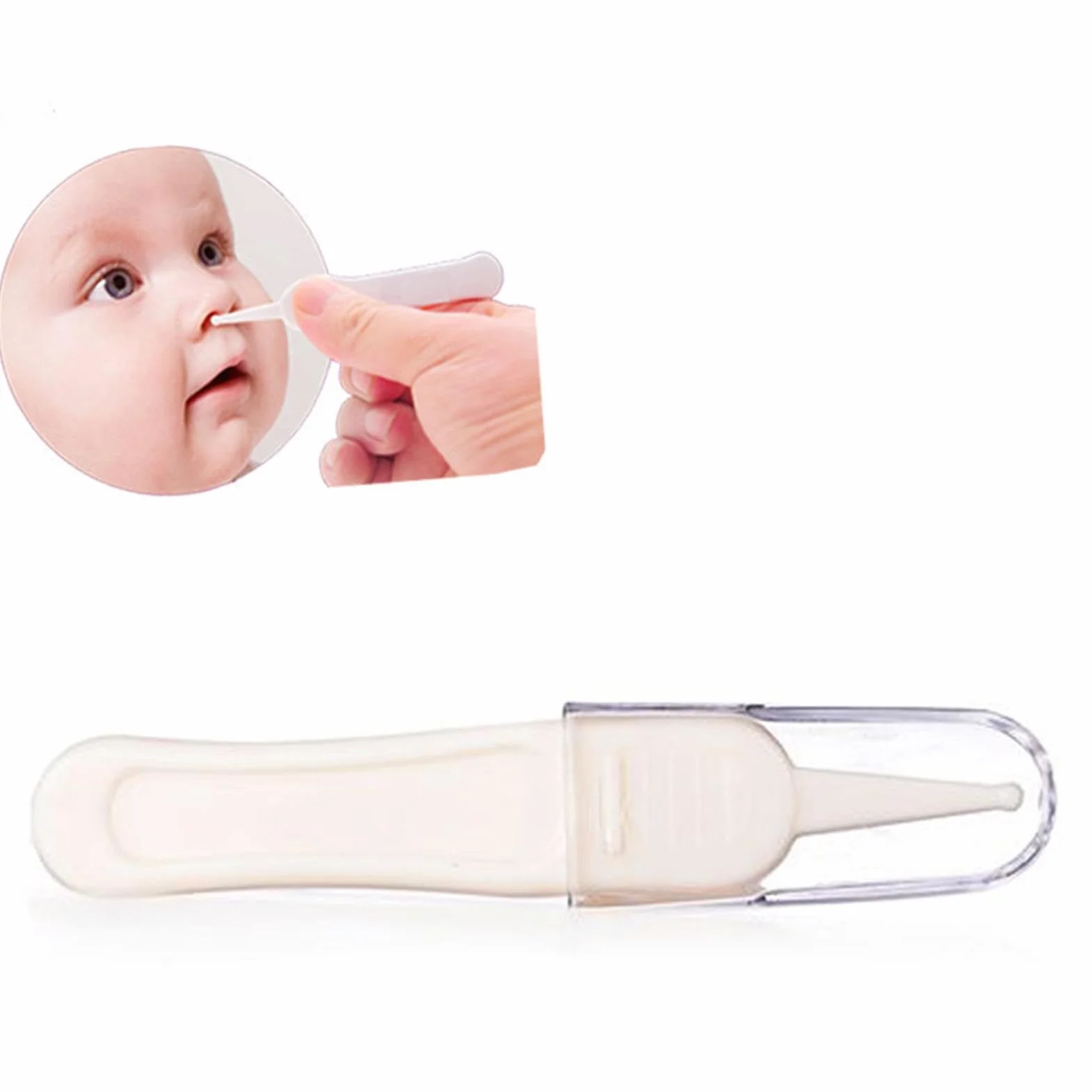 Pince à épiler bébé nez oreilles nettoyage tête ronde
