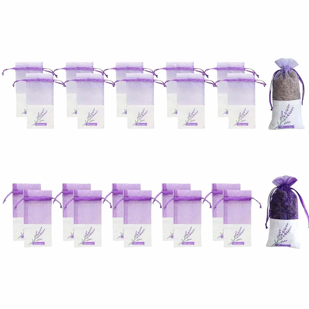 Sachet Lavande Vide avec Rubans Cordon de Serrage, Tissu Parfumé Armoire Anti Mite