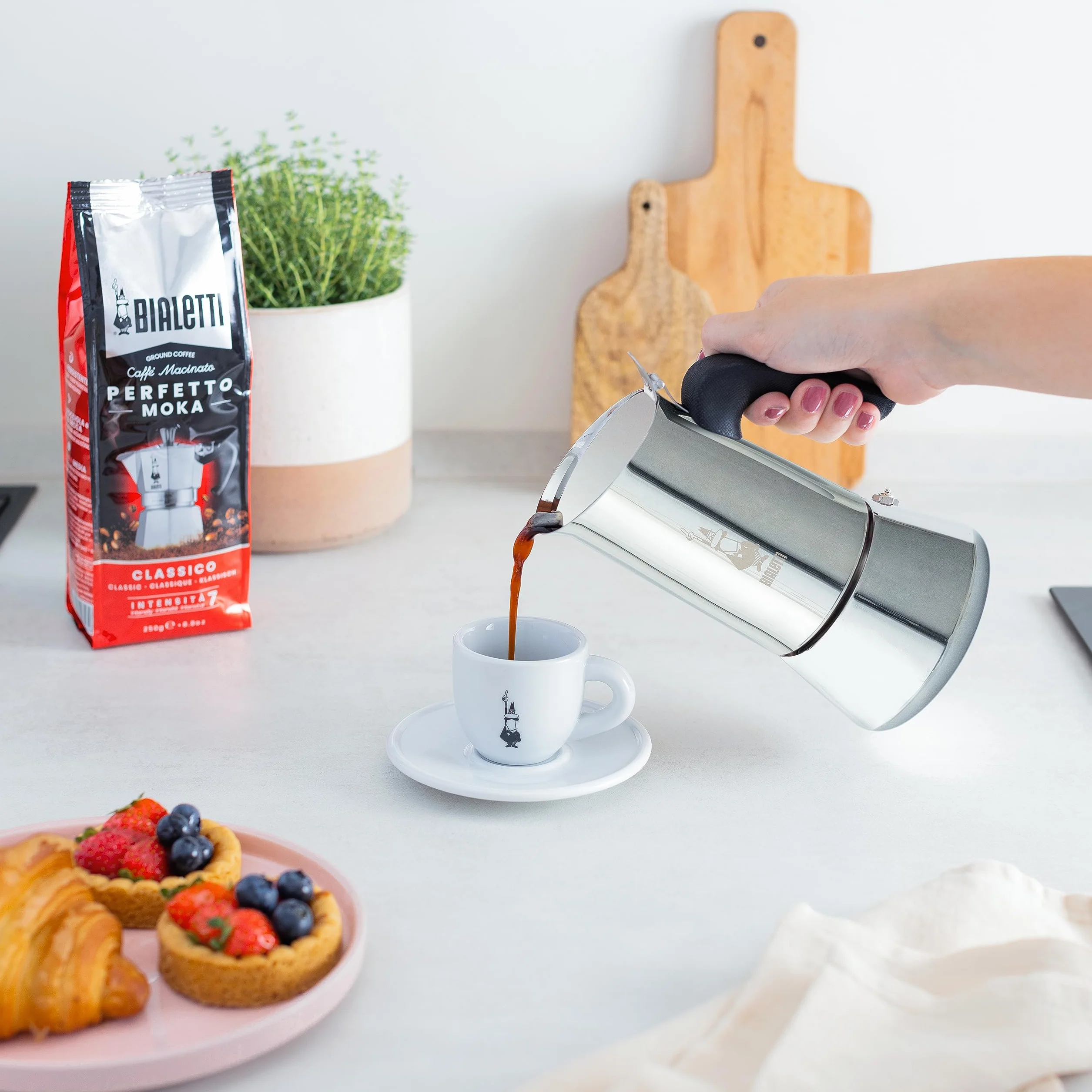 Bialetti Venus Induction Cafetière Expresso Inox 10 Tasses 460 Ml Argenté