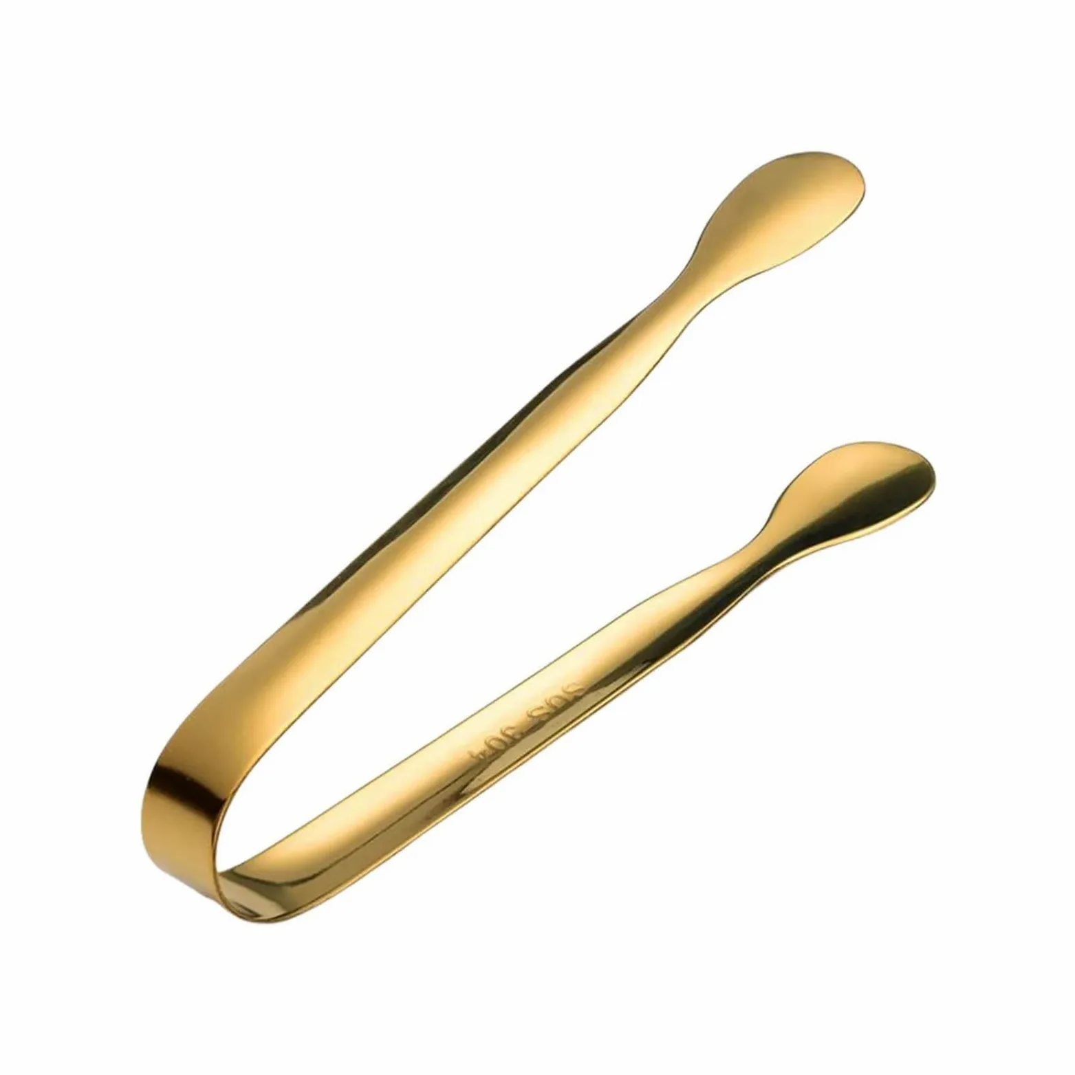 Lot de 10 mini pinces à glace en acier inoxydable pour salade | Pince à pain et fruits pour outils de cuisine, ensemble robuste (doré)