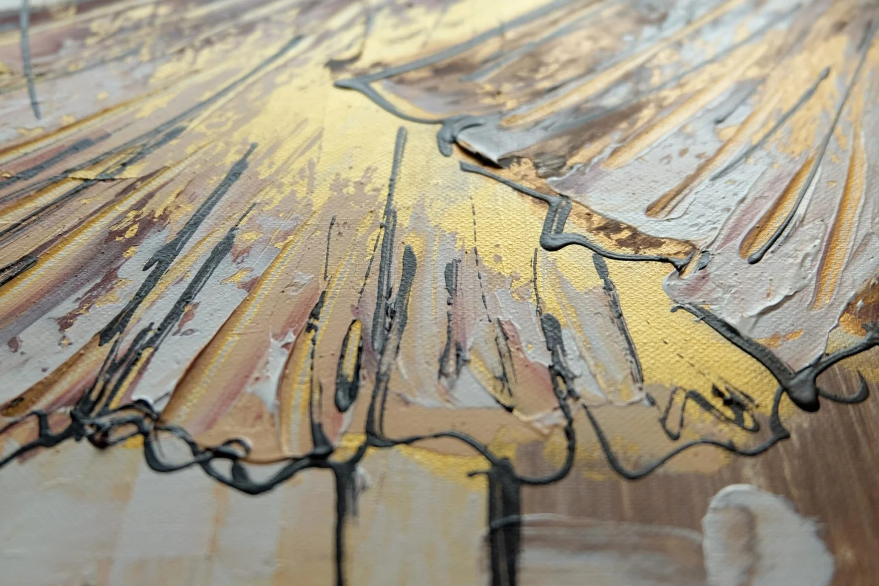 Monica Mirafiori Tableau Peint à la Main 120x60 cm Toile sur Cadre en Bois