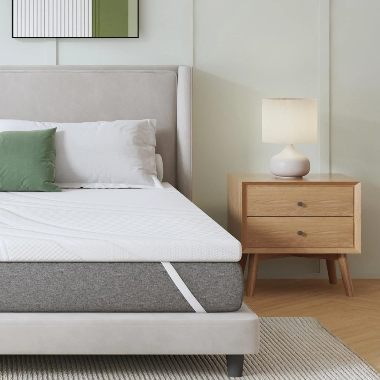 Novilla Surmatelas 140x190 7.5CM Mousse à Mémoire de Forme Gel Antidérapant Lavable