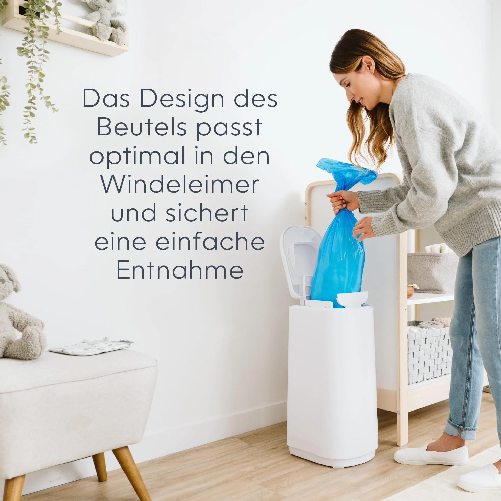 Diaper Genie Lot de 2 paquets de 18 sacs de recharge Easy Roll d'origine, compatibles poubelles à couches Platinum
