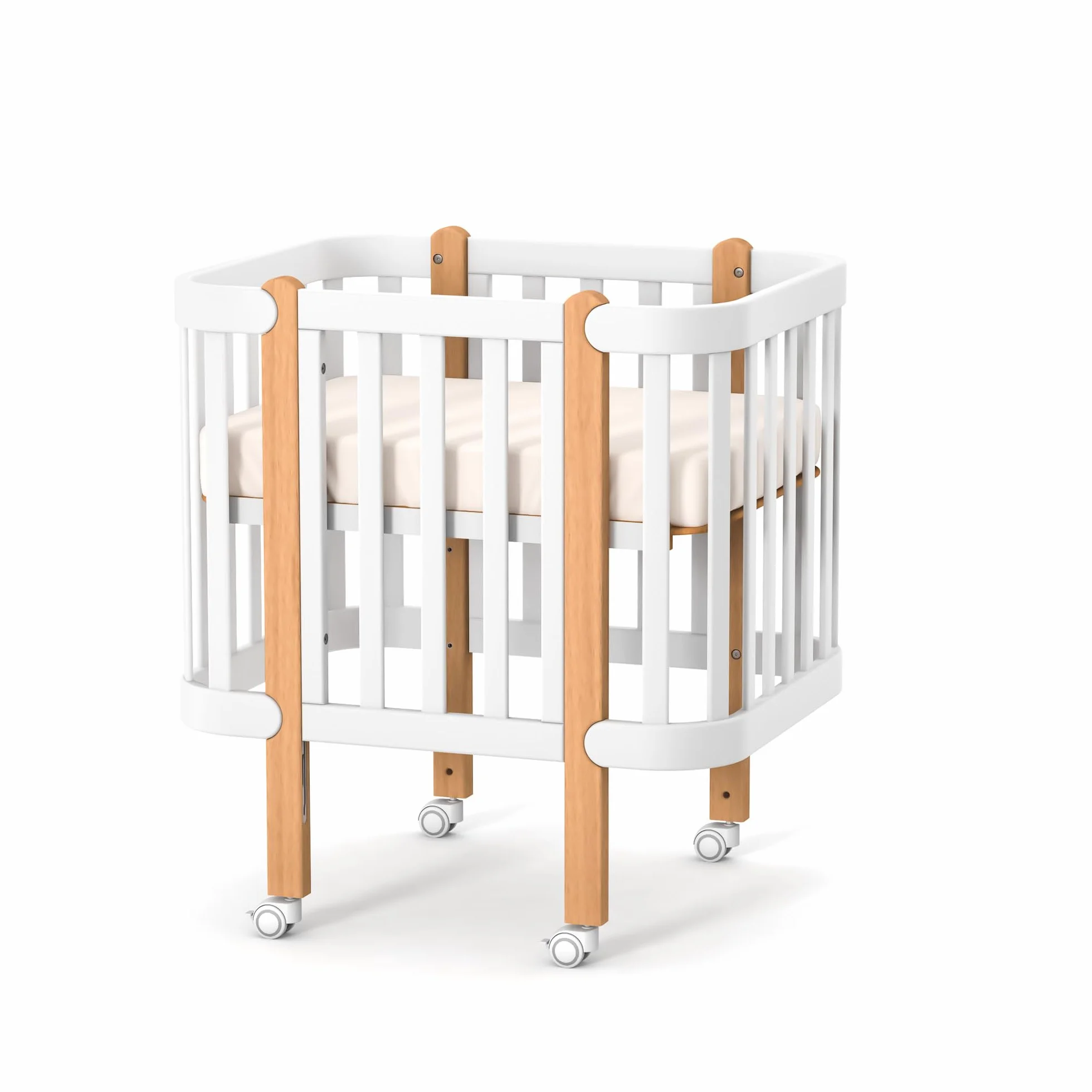 Veres Lot de 4 roulettes pivotantes pour lit de bébé Blanc