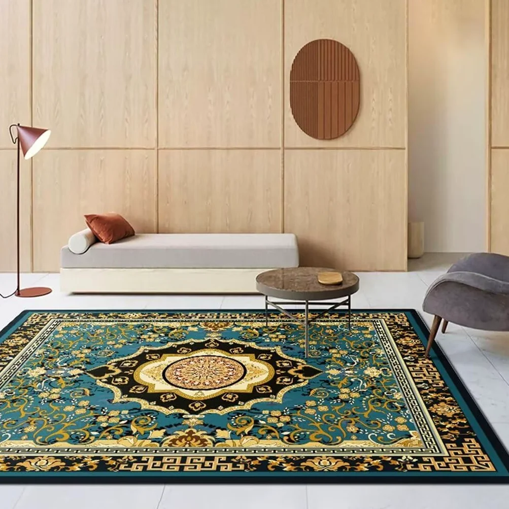 Grand Tapis Salon Tapis De Couloir Intérieur Tapis Bleu pour Couloir, Chambre À Coucher, Rectangulaire, Décoration De Balcon Tapis Terrasse Exterieur 120X180Cm 3Ft 11.2''X5Ft 10.9''