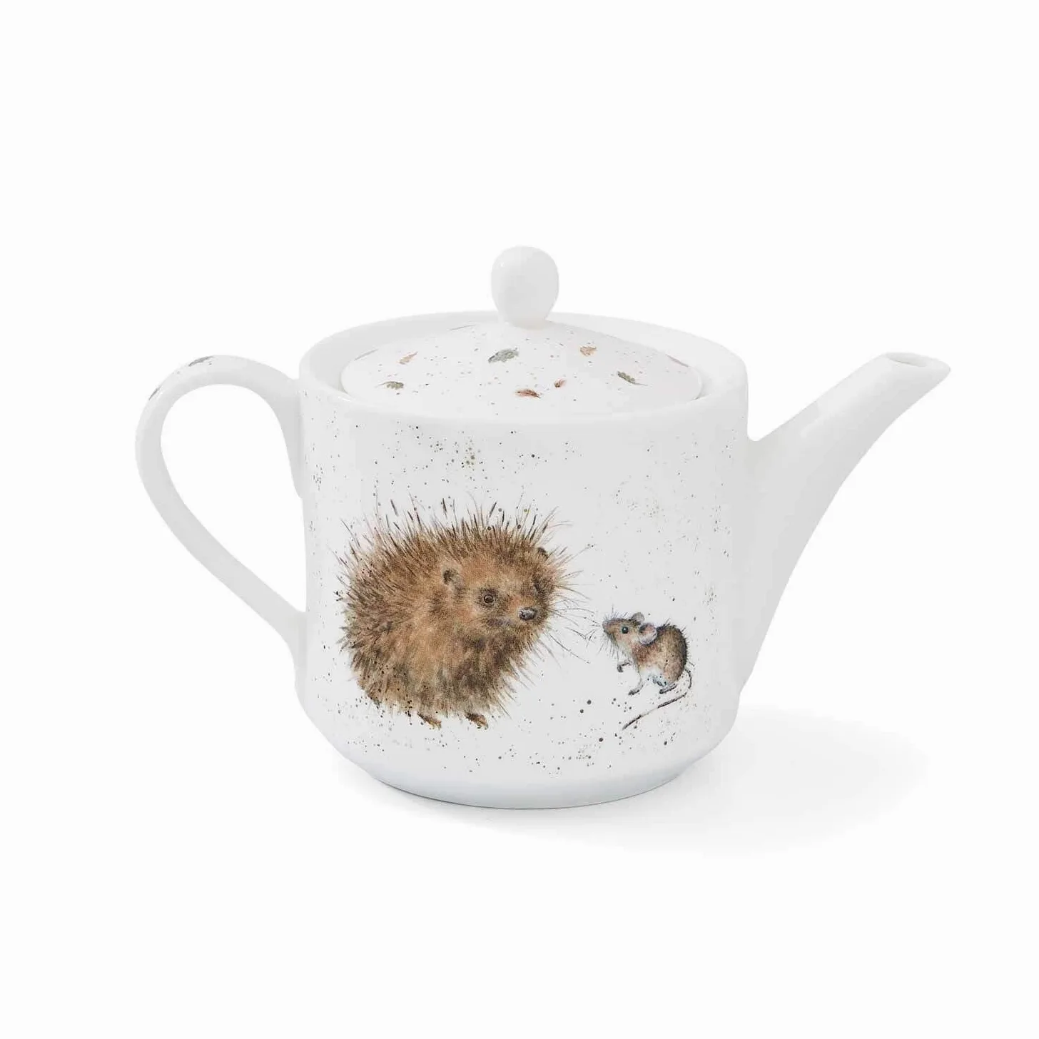 RW WN4090-XT Royal Worcester Wrendale Designs China Théière en céramique Motif hérisson et souris Blanc