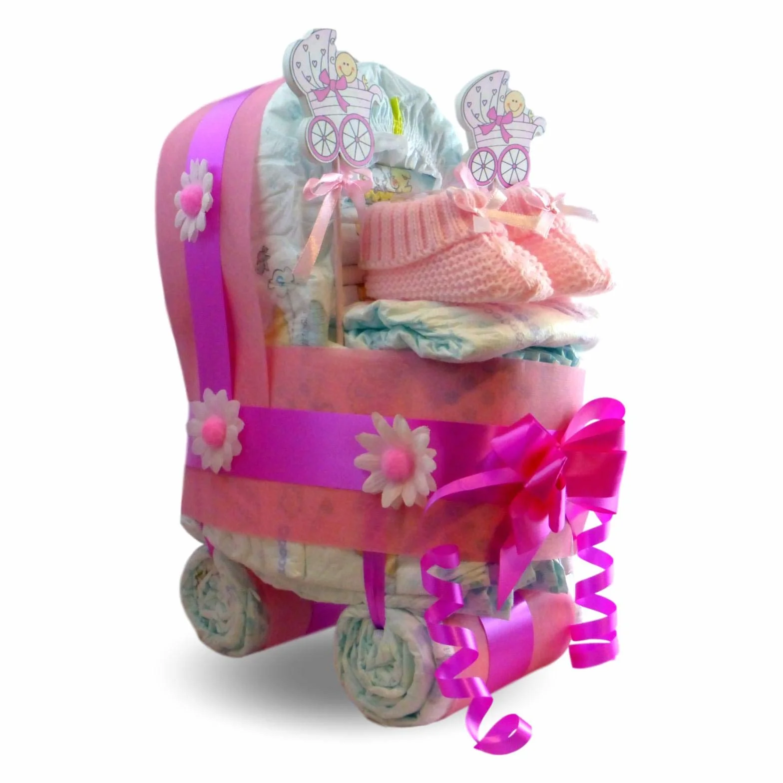 Dodot taille 3 Gâteau de couches pour fille 28 couches 4-10 kg rose 1 pièce