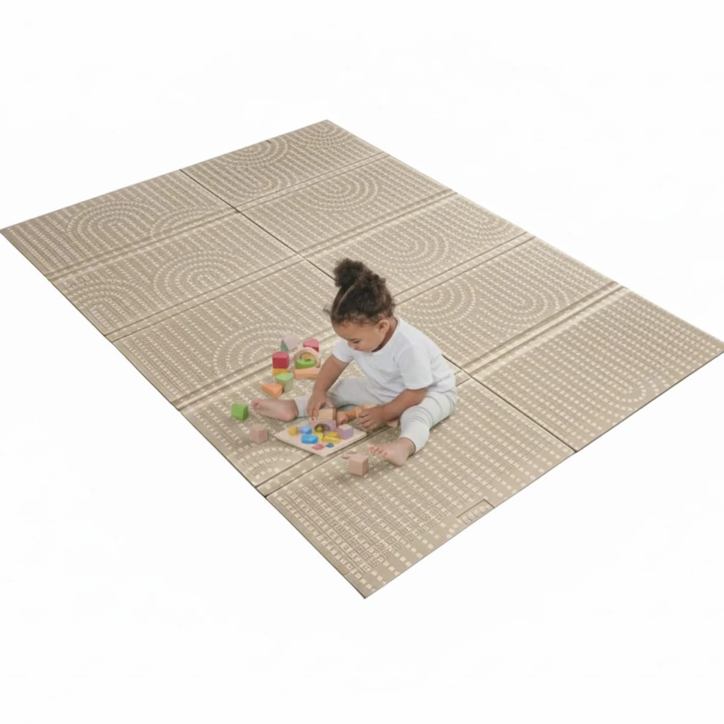 BÉABA Tapis de Motricité XXL 200x150 cm Réversible 2 Faces Mousse Haute Densité 1,5 cm Imperméable Pliable Sac de Transport