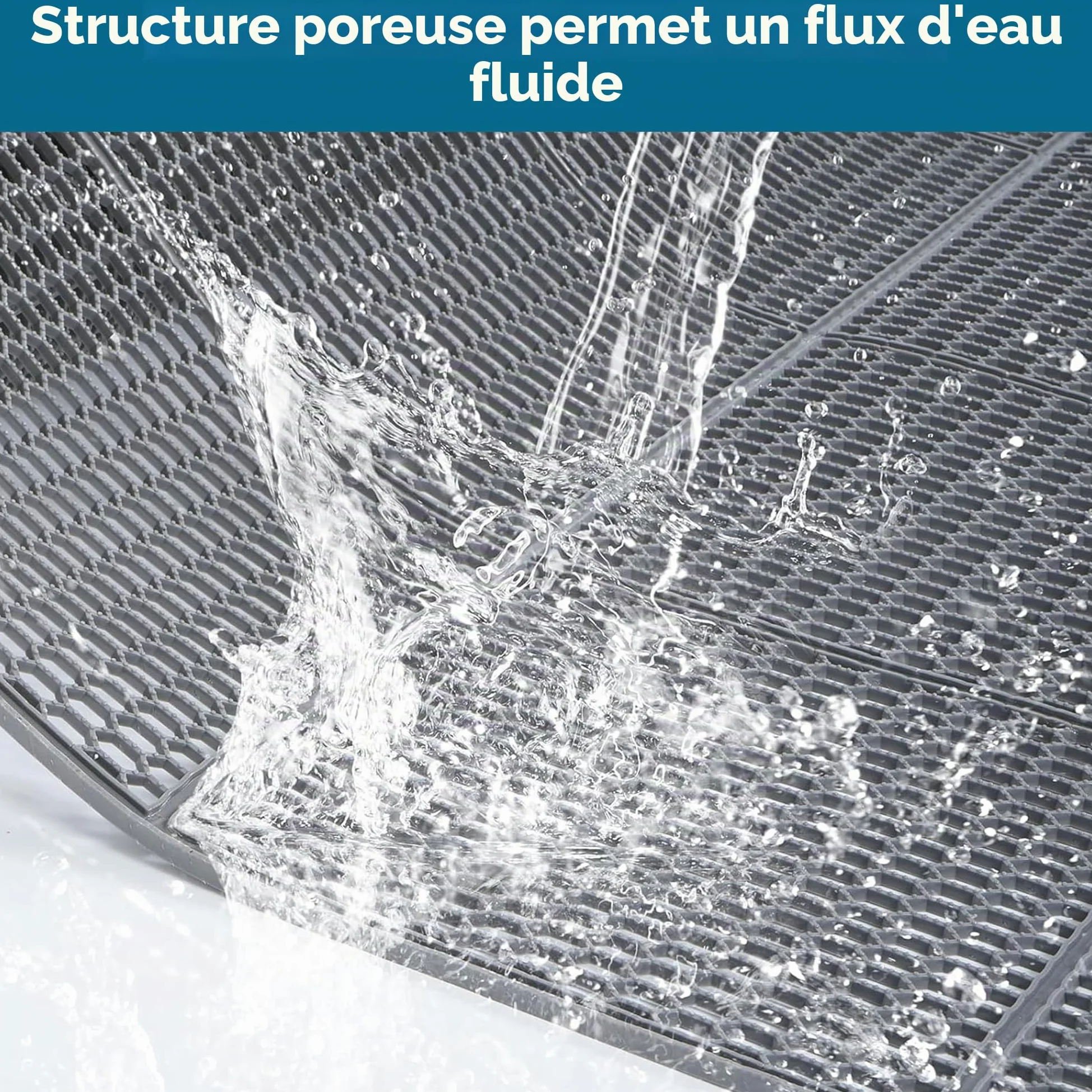 MYOYAY Tapis de sol antidérapant de 4 mm d'épaisseur, antidérapant, commercial, 90 x 300 cm, en PVC gris, rectangulaire, pour cuisine, piscine, douche, sauna, extérieur