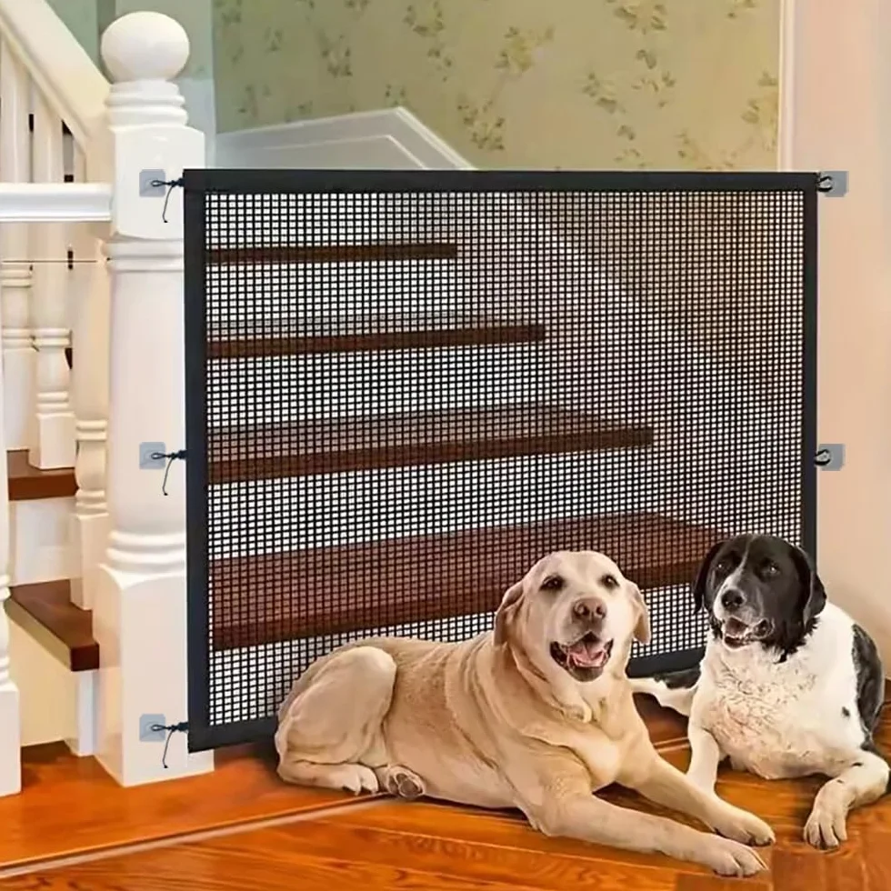 Barrière de Sécurité Enfant sans Percage Pet Barrière Chat Chien Lapin Bébés Escalier